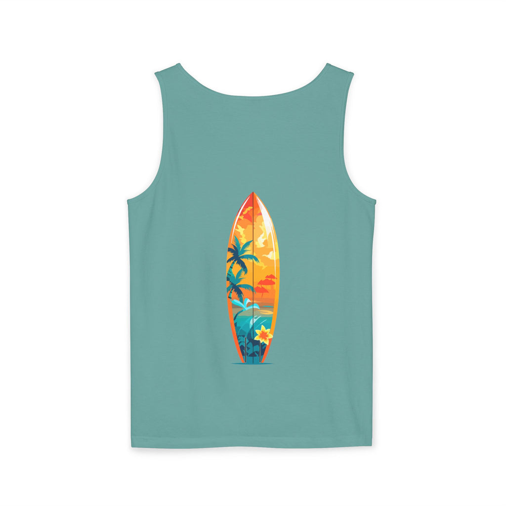 California Paradise Palm Tank Top Retro Beach Sunset Graphic