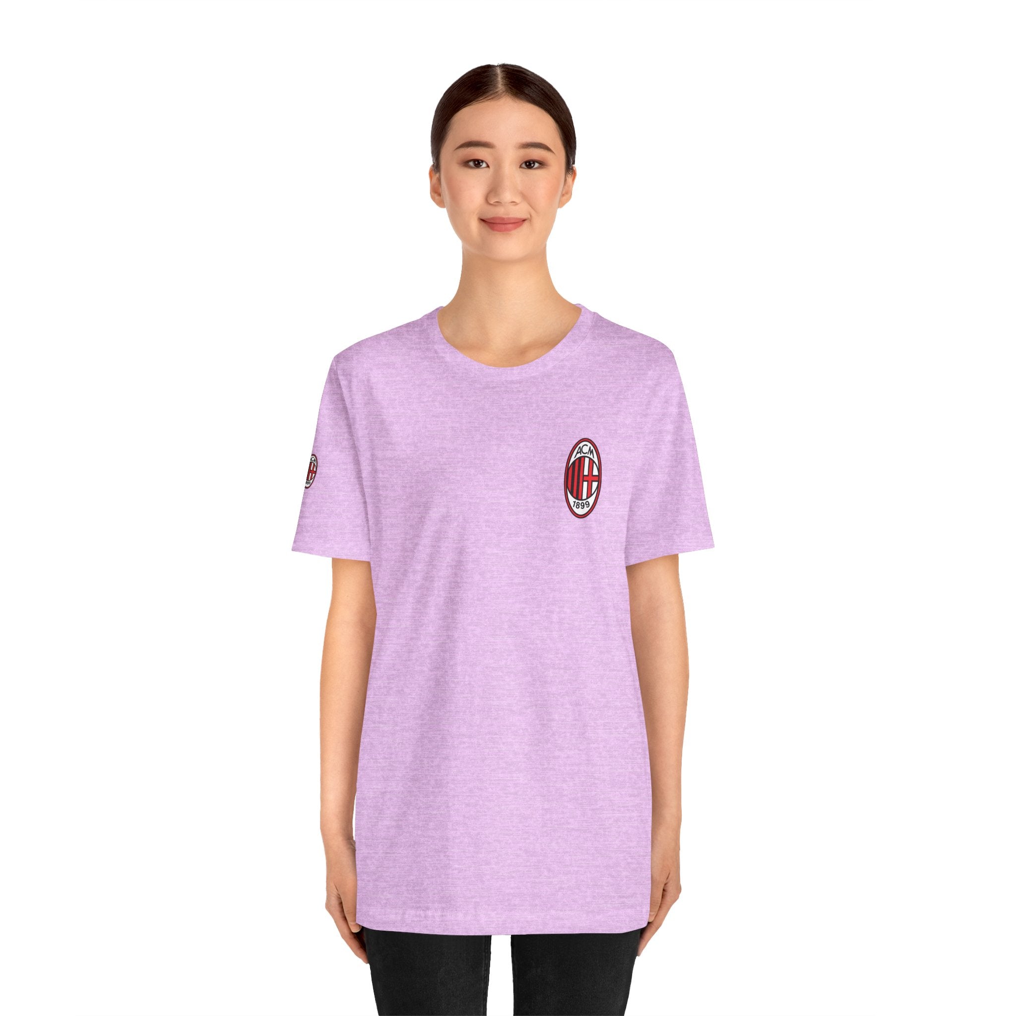 AC Milan Crest T-Shirt Minimal Soccer Tee with 'AC Milan' Back Print