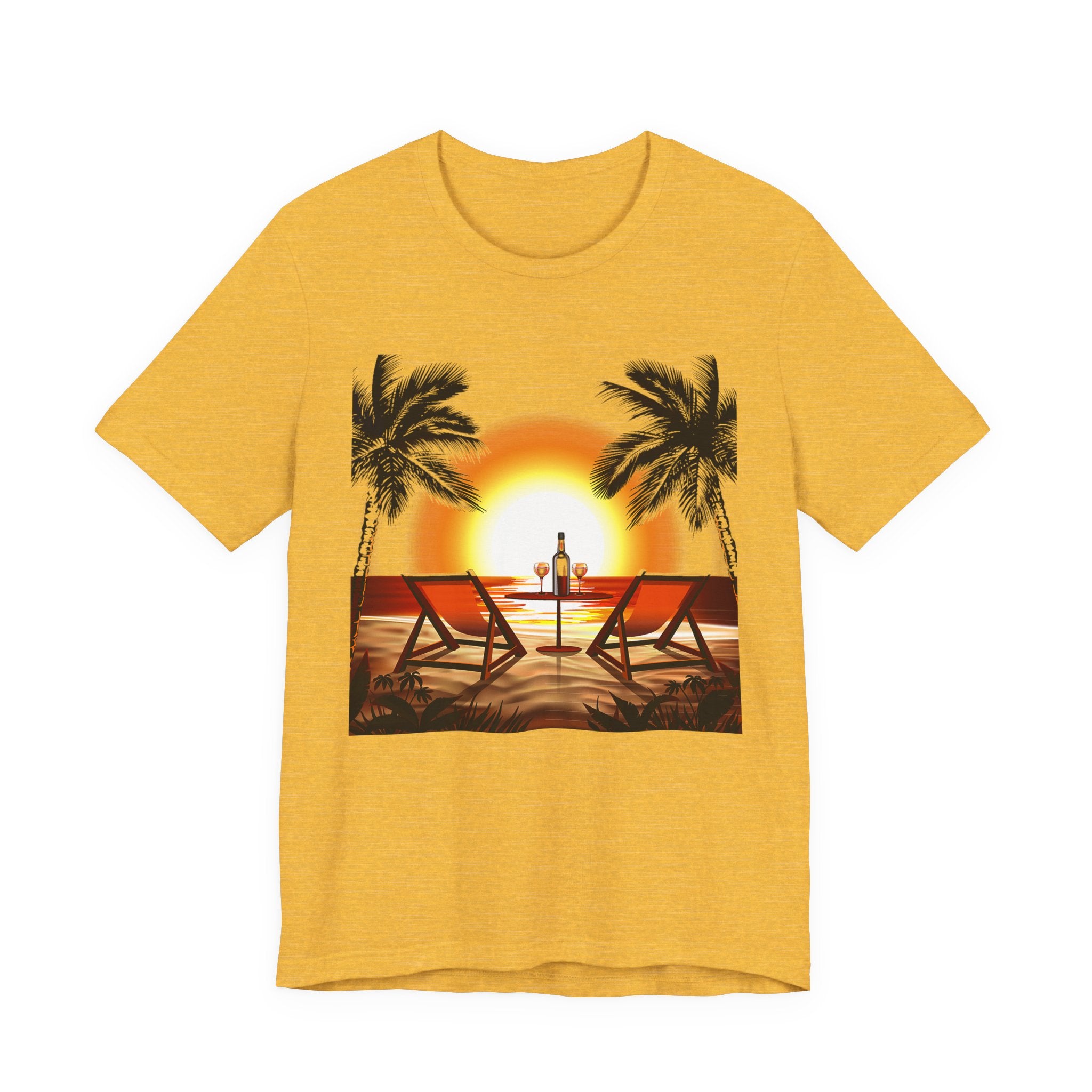 Beach Sunset with Palm Trees Tee Tropical Sunset T-Shirt
