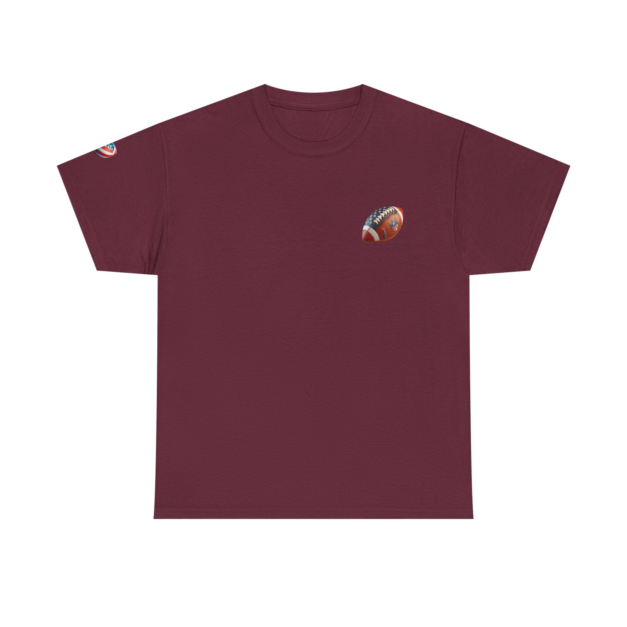 Skull Helmet Football Tee — Grunge Athletic Graphic T‑Shirt