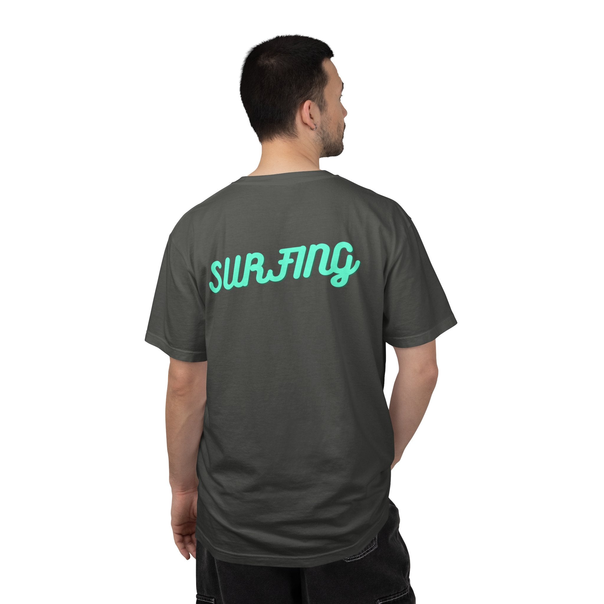 California Beach Surf T-Shirt  Retro Palm Trees & ‘SURFING’ Graphic
