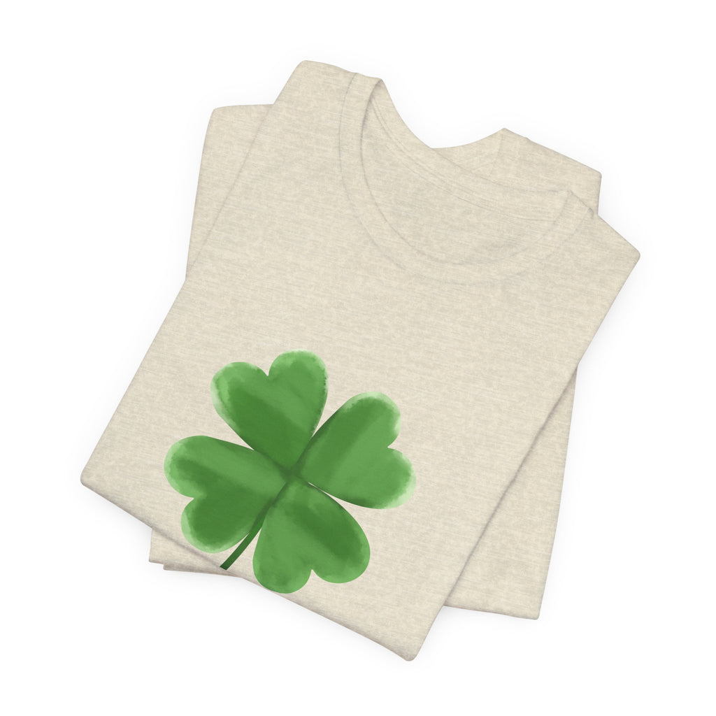 Green Four-Leaf Clover T-Shirt  Lucky Shamrock Tee