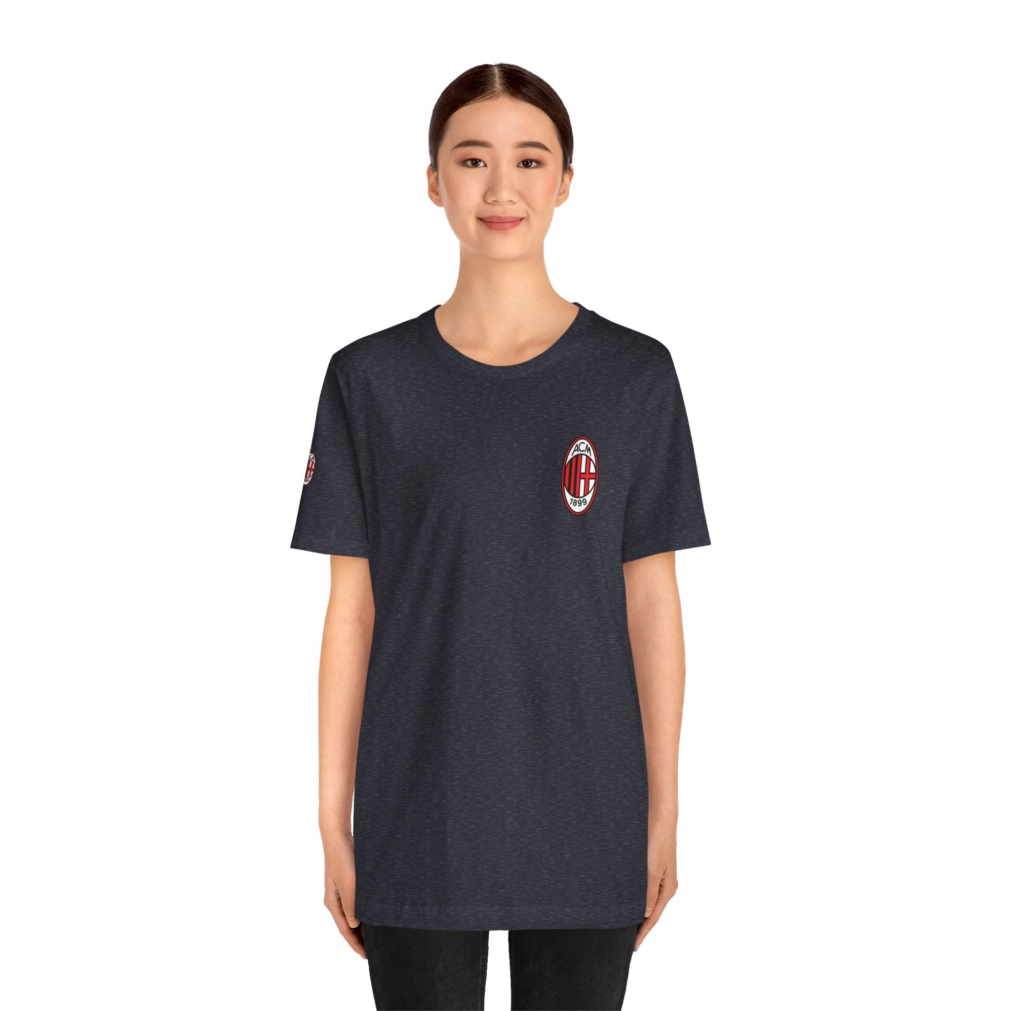 AC Milan Crest T-Shirt Minimal Soccer Tee with 'AC Milan' Back Print