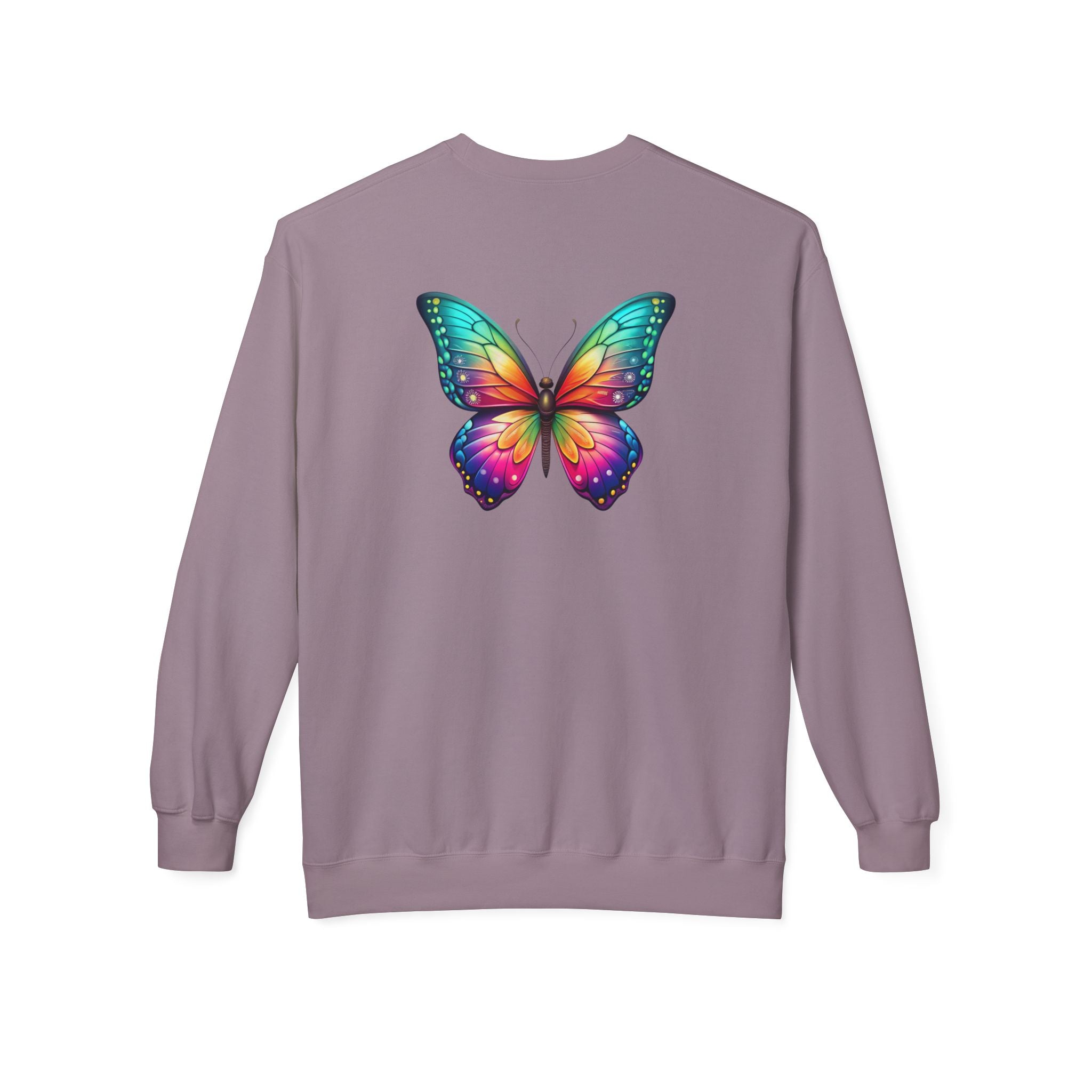 Rainbow Butterfly Sweatshirt | Colorful Monarch Wing Graphic