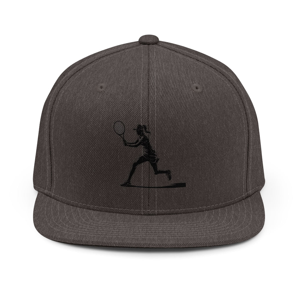 Tennis Snapback Hat — Minimalist Tennis Player Embroidered Cap