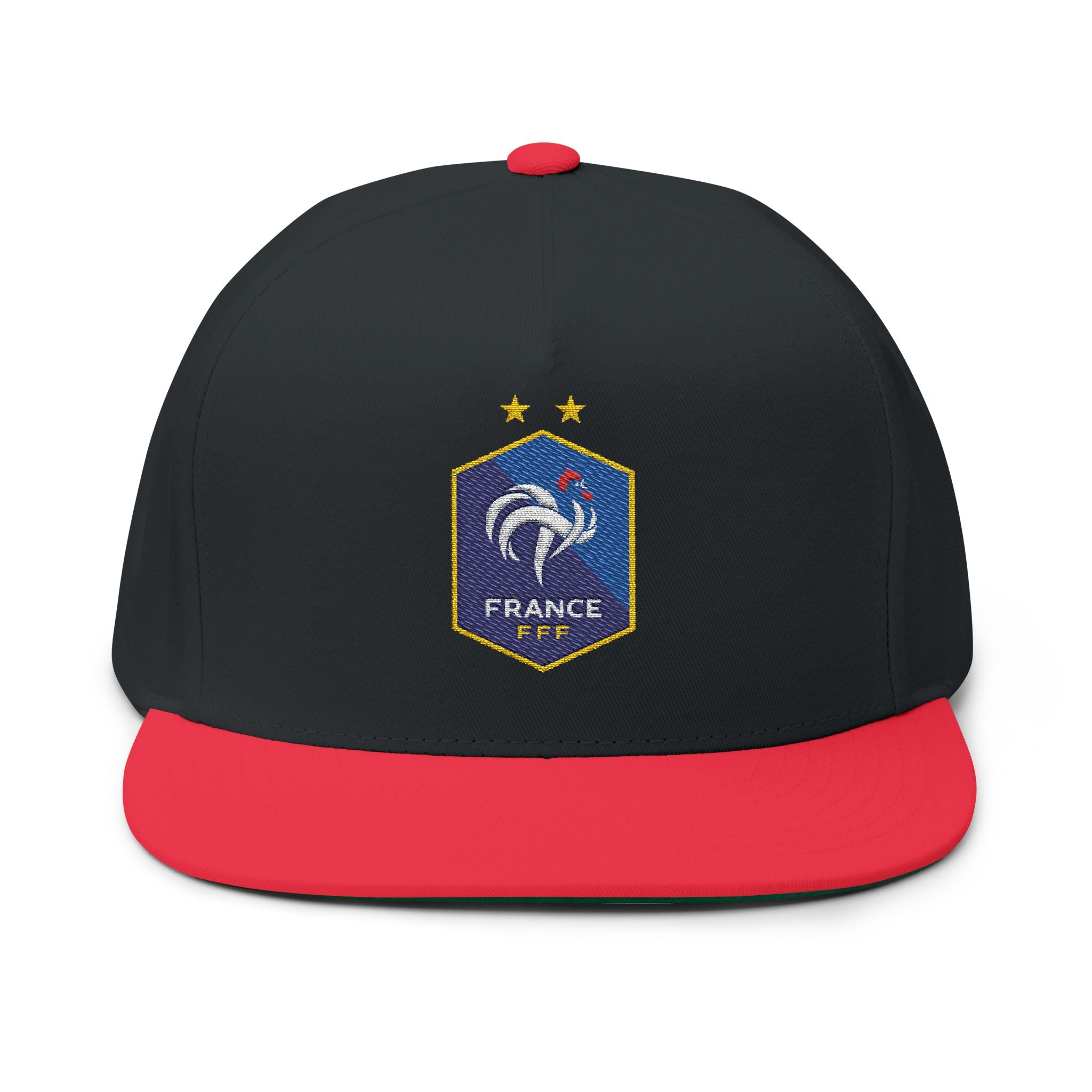 France Embroidered Flat Bill Cap Crest Snapback Hat
