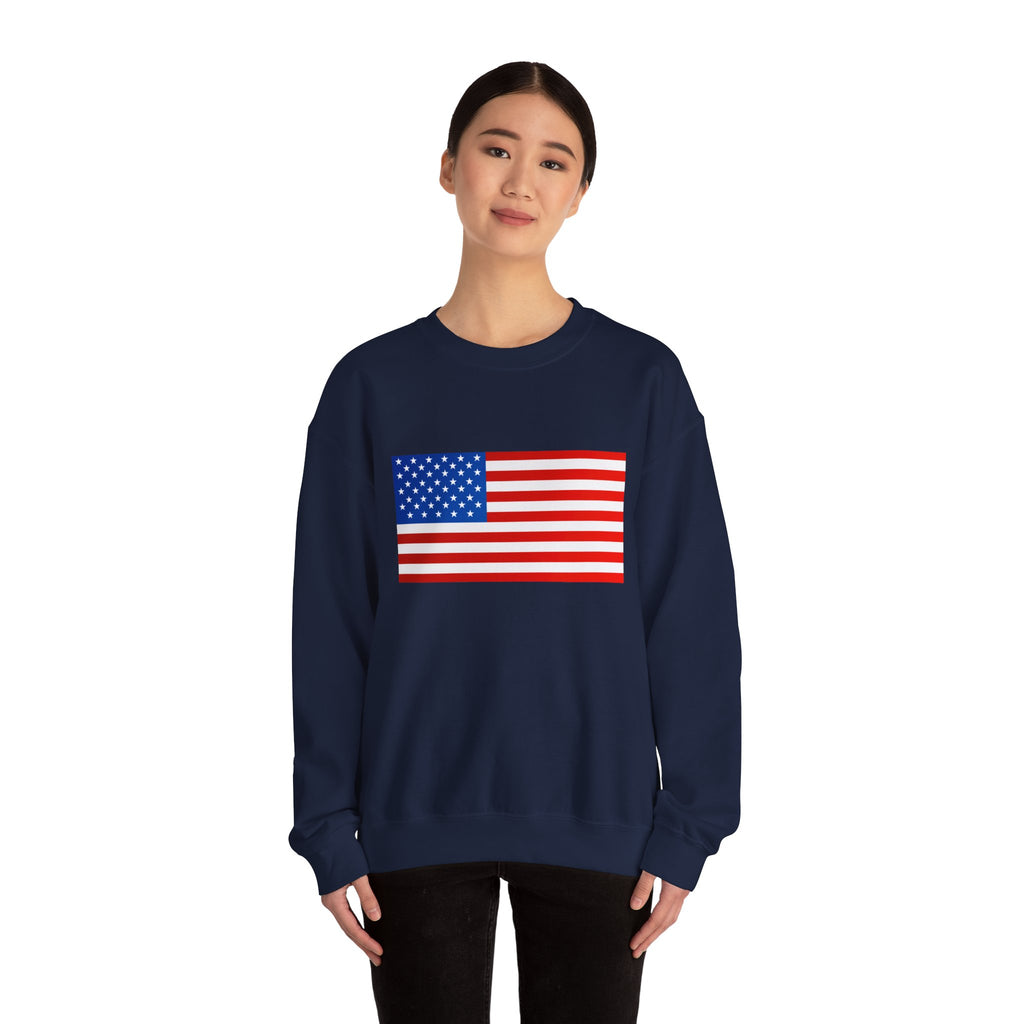American Flag Sweatshirt | USA Stars Stripes Patriotic Crewneck