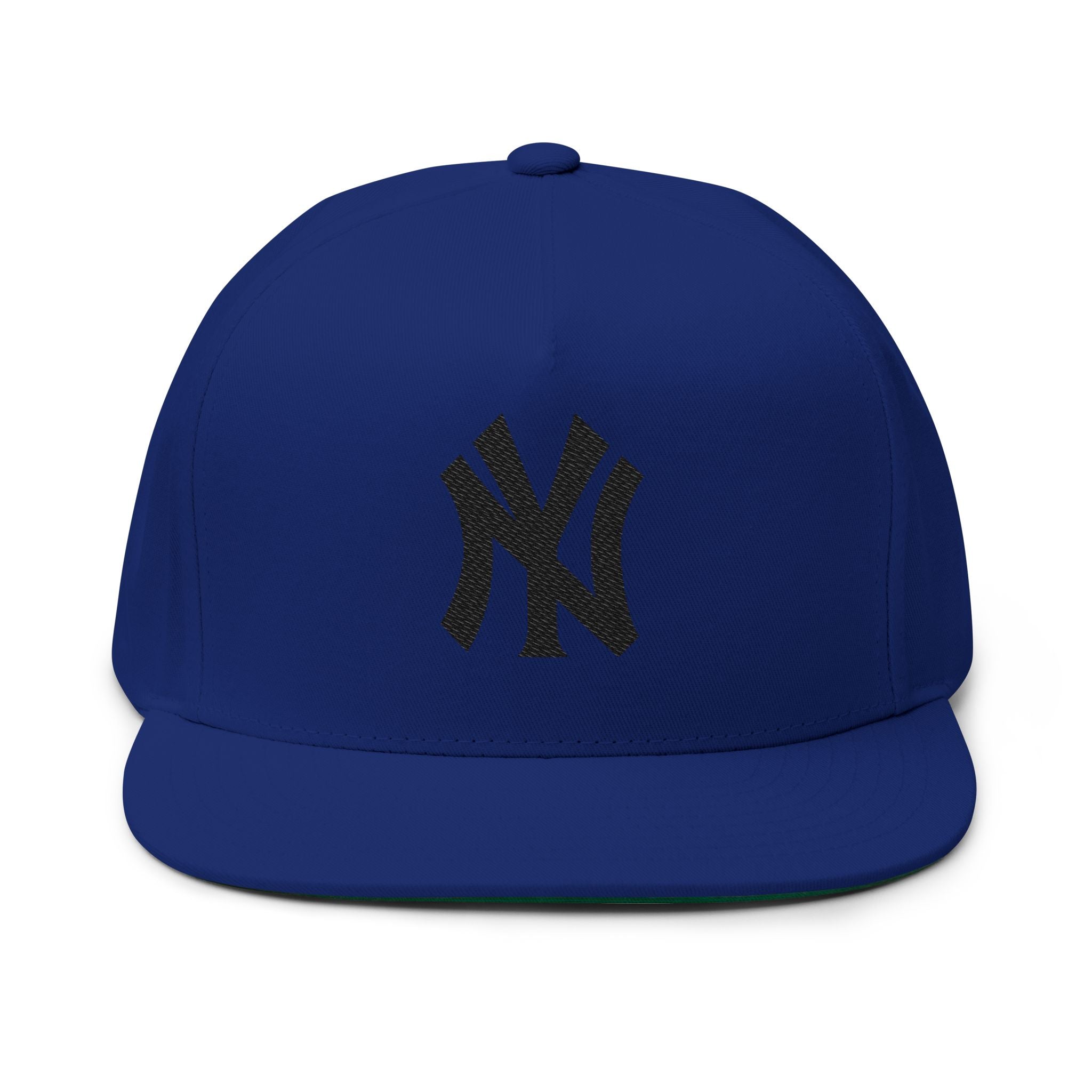Embroidered Flat Bill Cap  Classic NY Logo Snapback