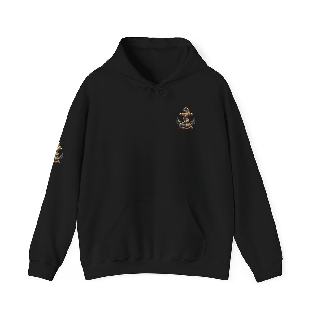 Pirate Skull Anchor Hoodie  Nautical Skull & Crossbones Pullover