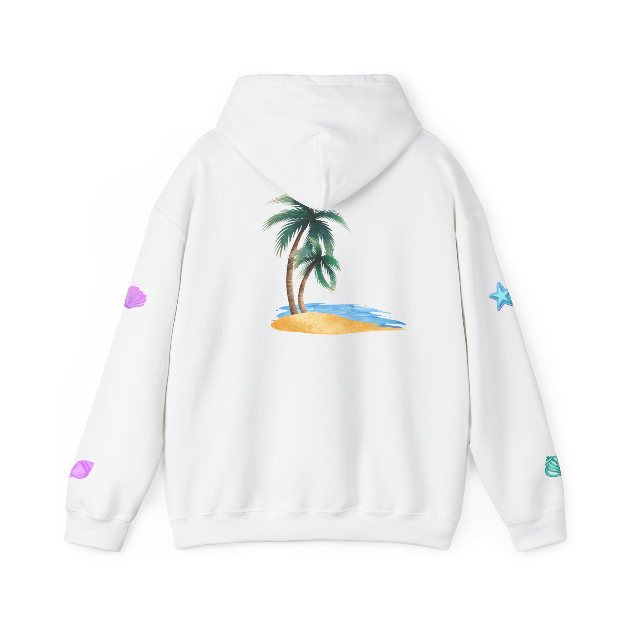 California Palm Tree Hoodie Beach Island Graphic, Sleeve Icons