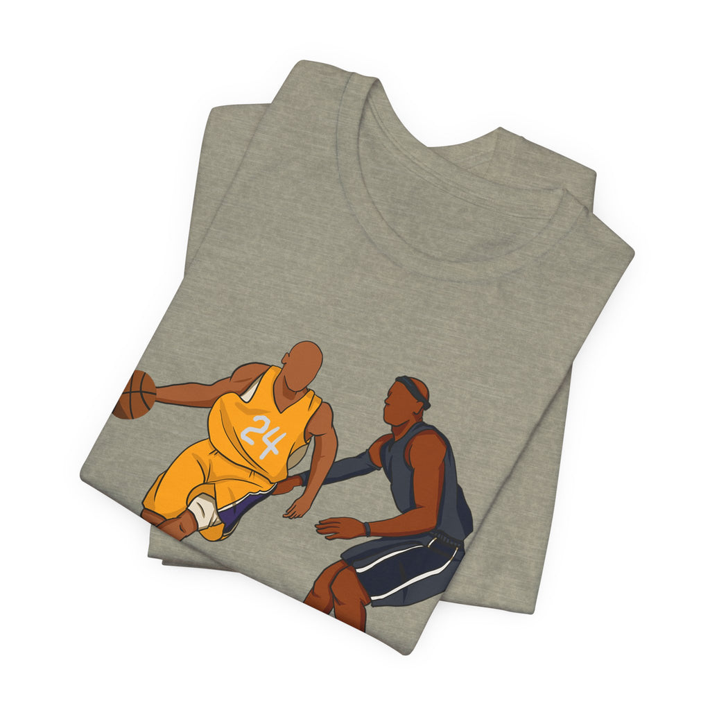 Basketball Players Tee Dribble Defender Court Illustration