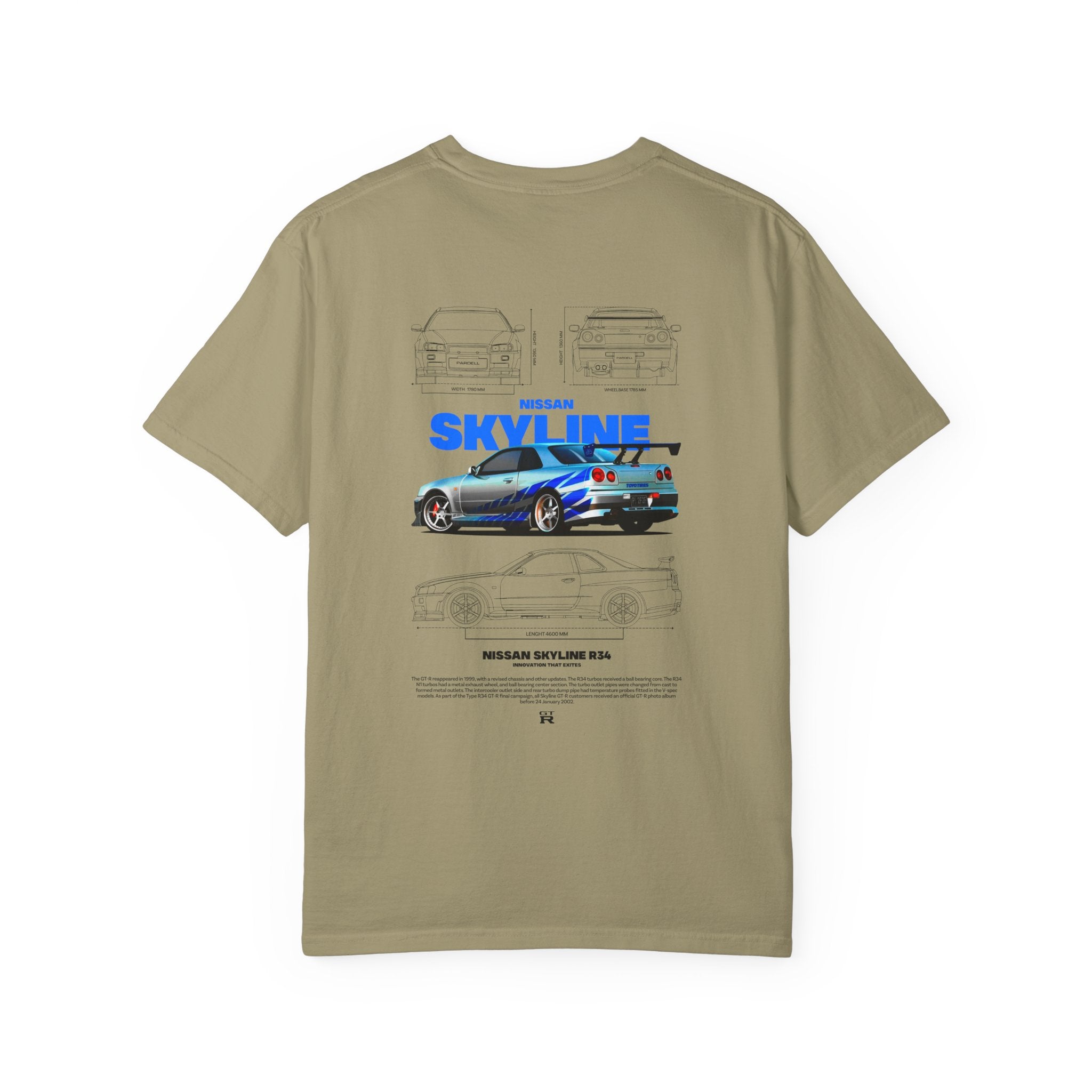 Nissan Skyline R34 Car T-shirt Vintage JDM Racing Tee
