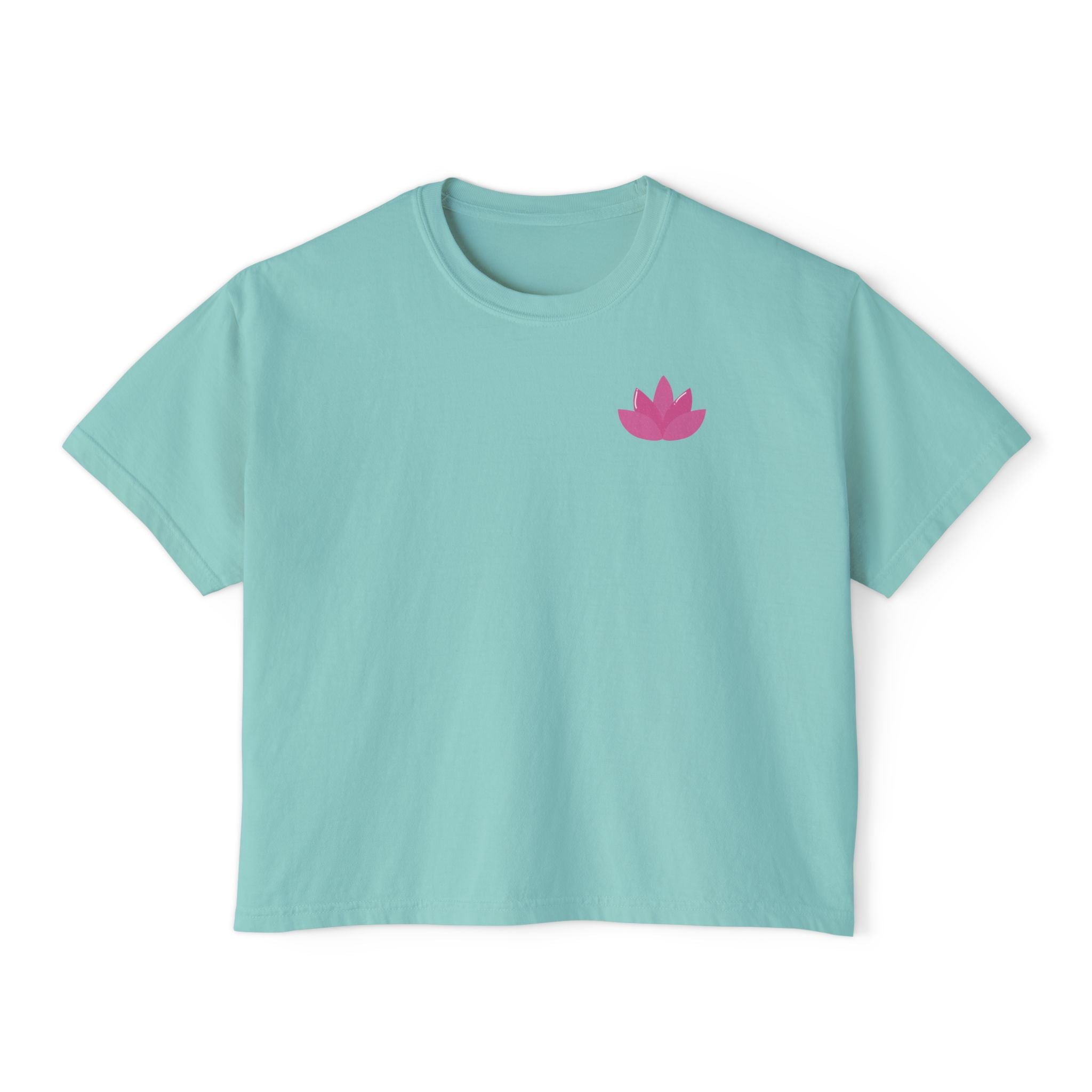 Yoga Time Women's Boxy Tee  Cute Lotus & Yoga Poses Graphic Shirt