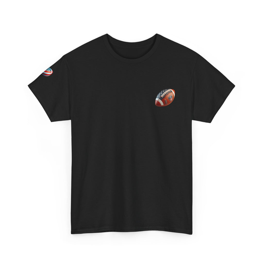 Skull Helmet Football Tee — Grunge Athletic Graphic T‑Shirt