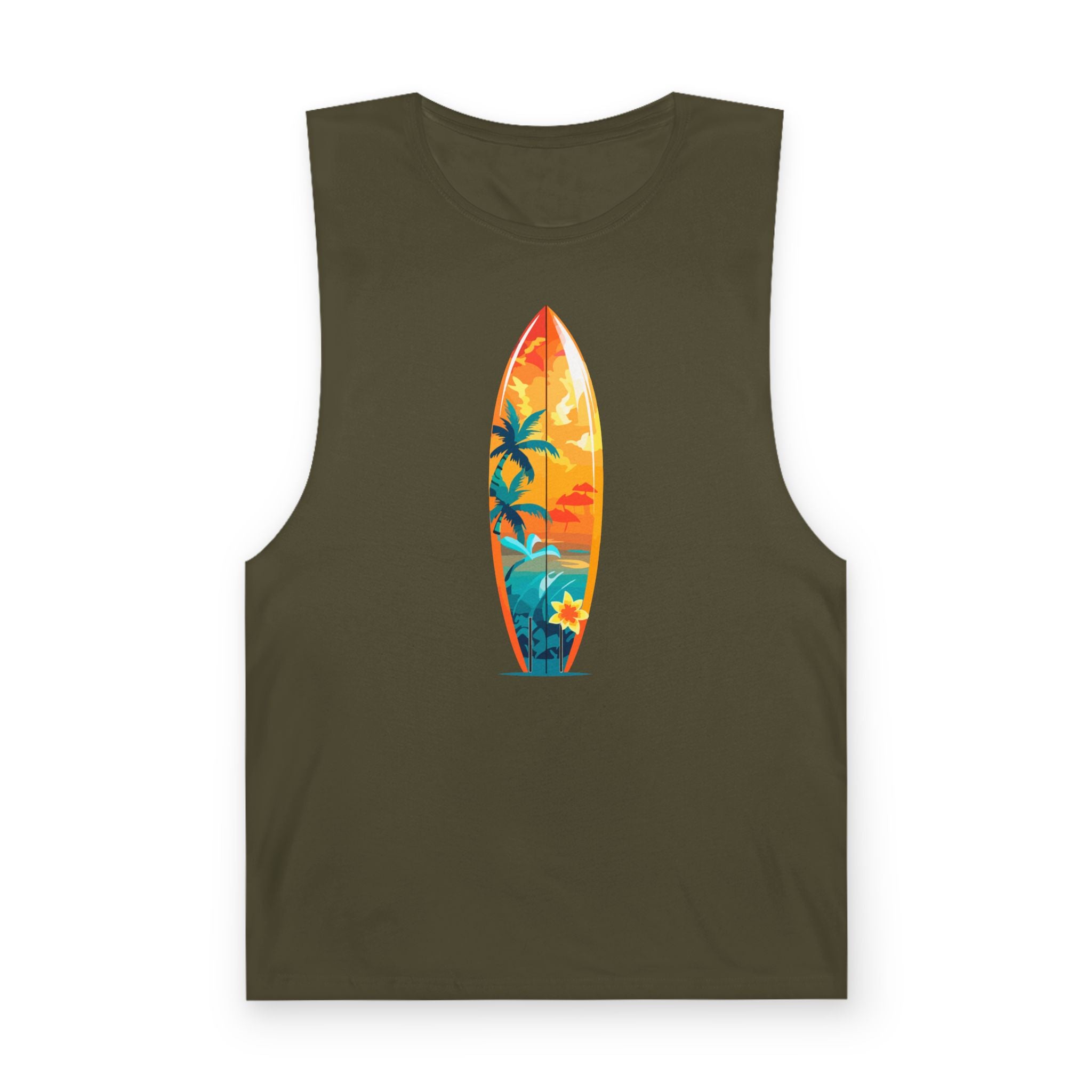 Surfboard Sunset Tank Top Los Angeles Beach Vibe Graphic Tank