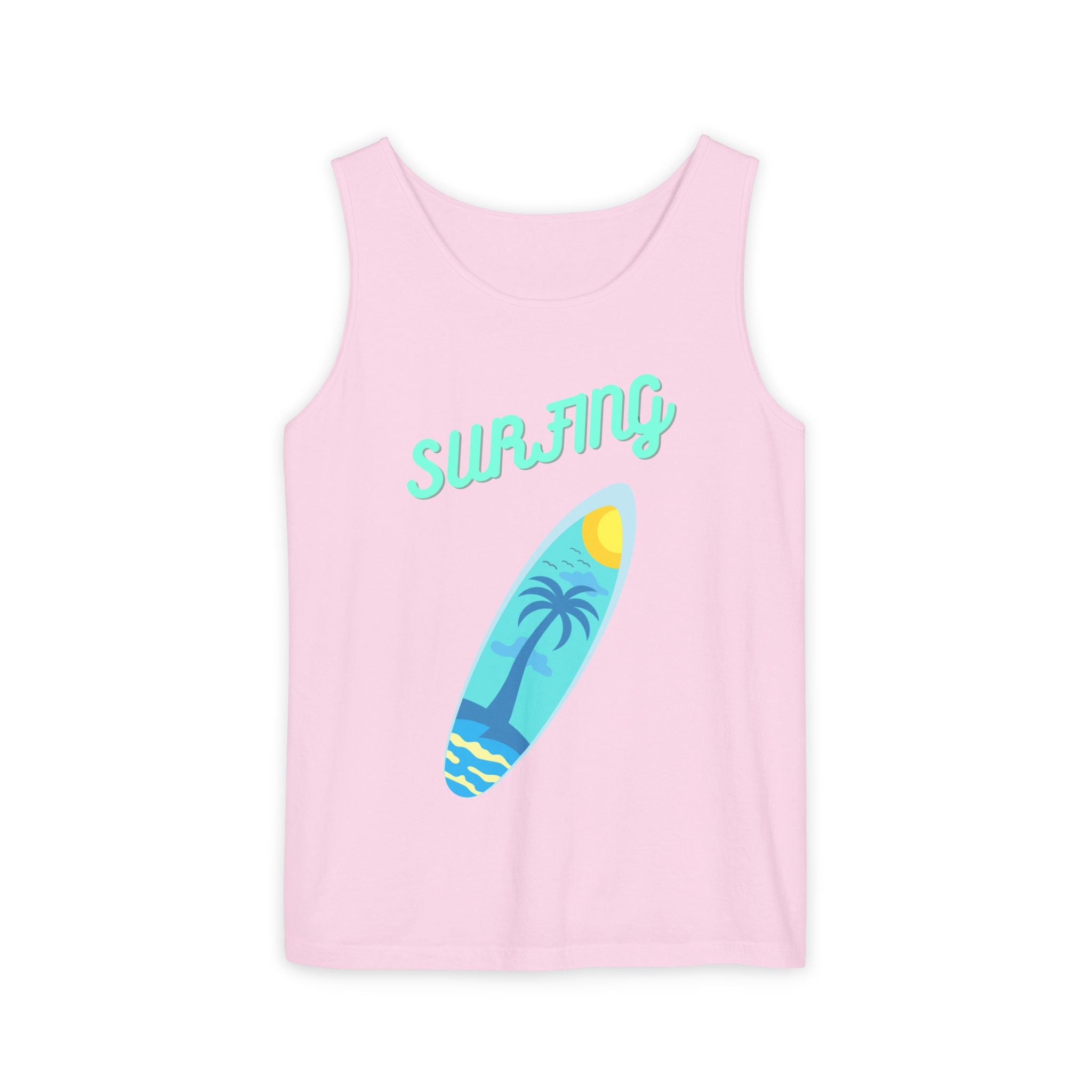 Surfing Graphic Tank Top Tropical Surfboard Beach Vibes