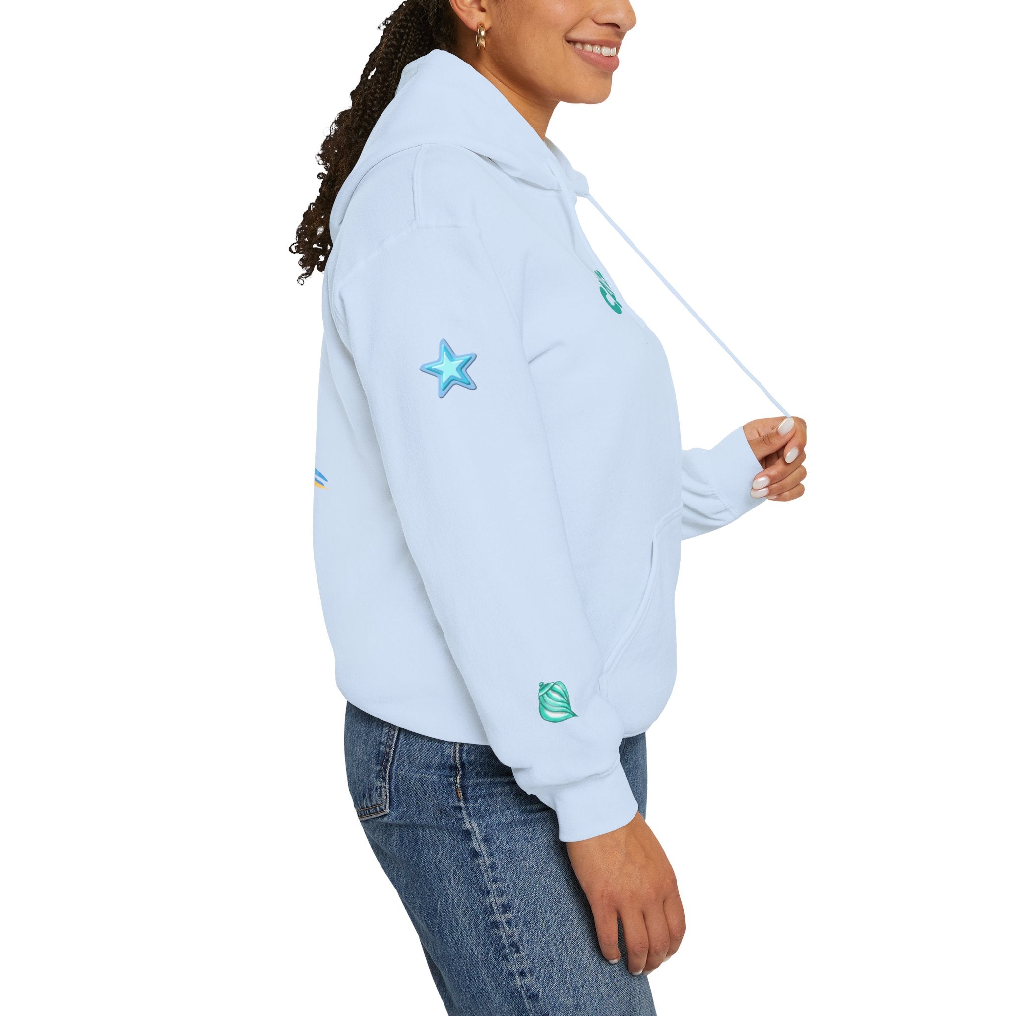 California Palm Tree Hoodie | Beach Island Graphic, Sleeve Icons