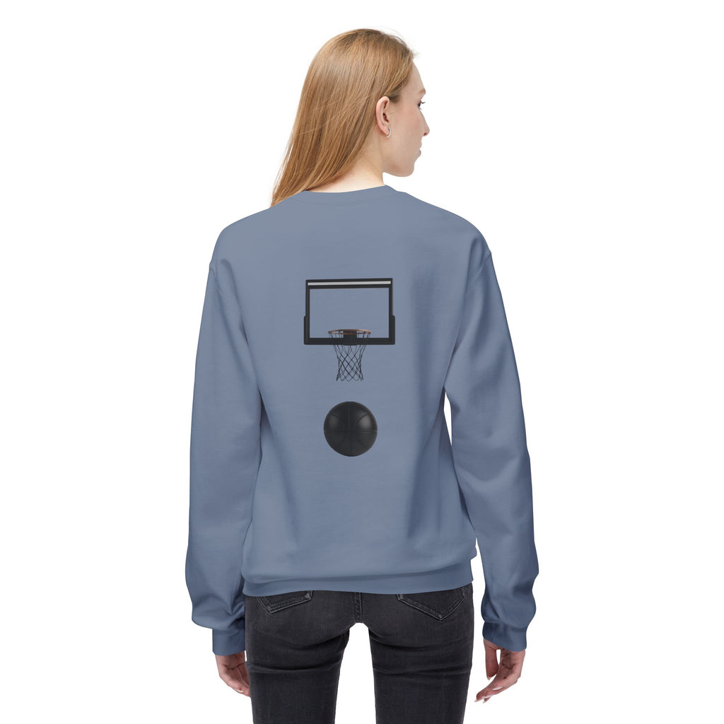 Basketball Players Sweatshirt Front Dribble Back Hoop Graphic
