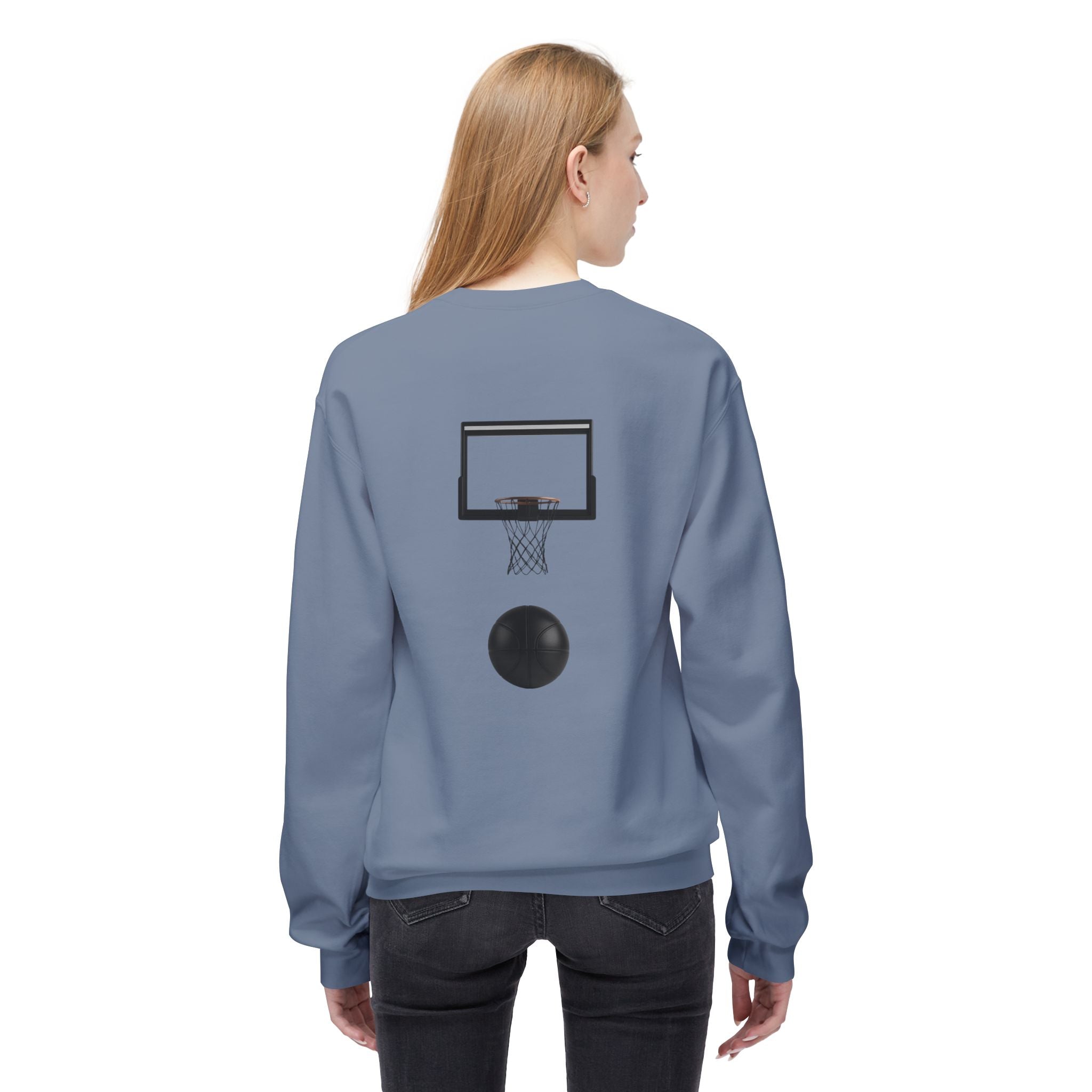 Basketball Players Sweatshirt Front Dribble Back Hoop Graphic