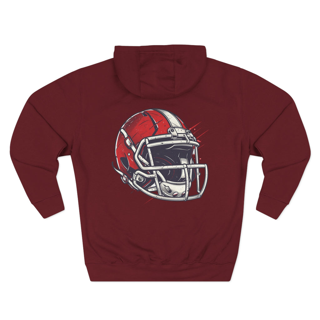 Football Helmet Skull Hoodie Graphic Fleece Pullover for Fans