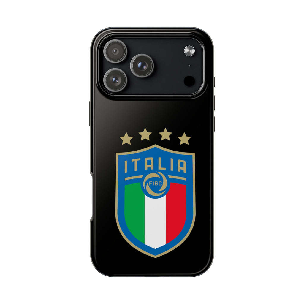 Italia Shield Tough Phone Case  Italian Flag Soccer Crest with Four Stars