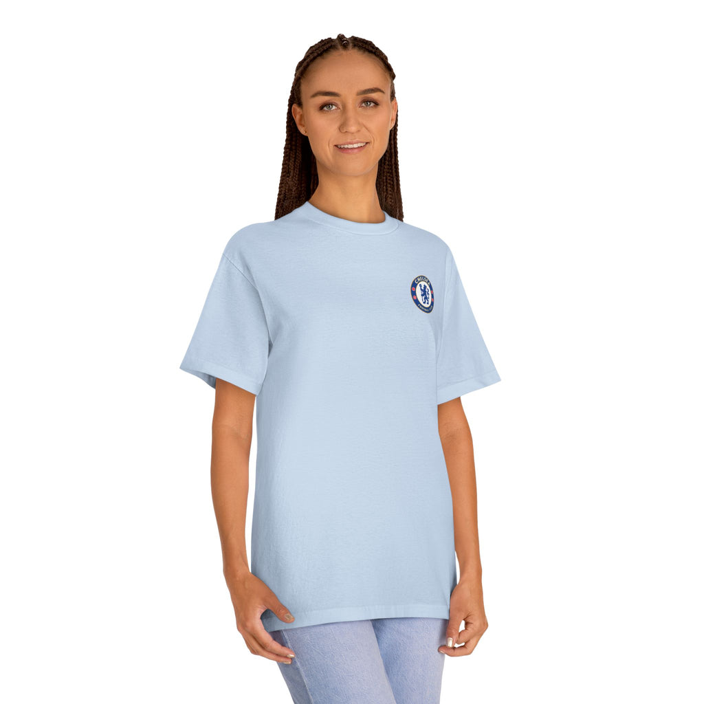 Chelsea Football Club Tee Minimal Crest Front & CHELSEA Back