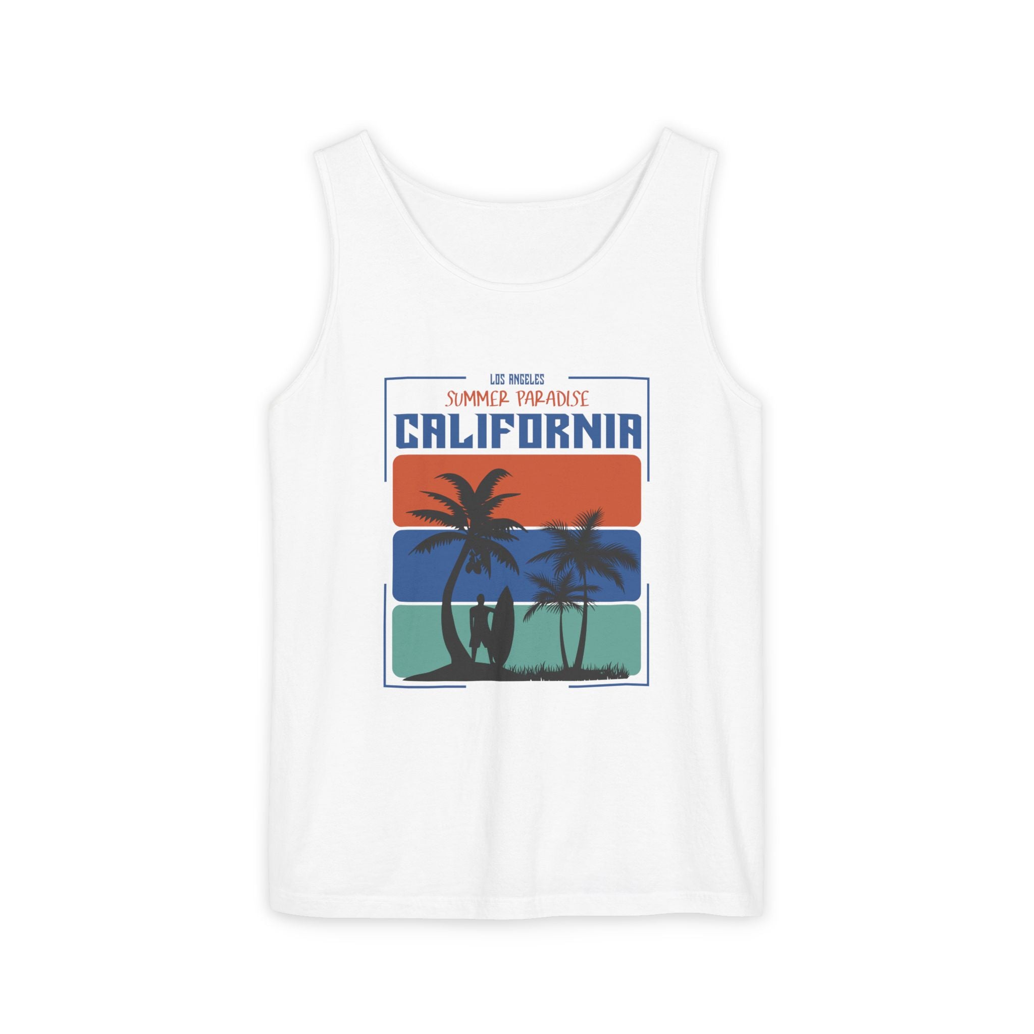 California Palm Sunset Tank Top Vintage Beach Graphic