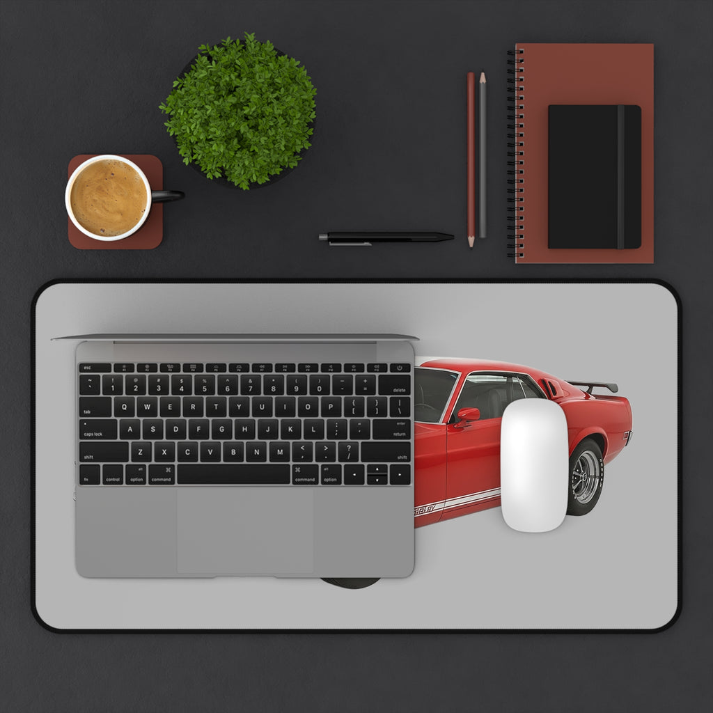 Classic Red Mustang Desk Mat — Vintage Muscle Car Mouse Pad