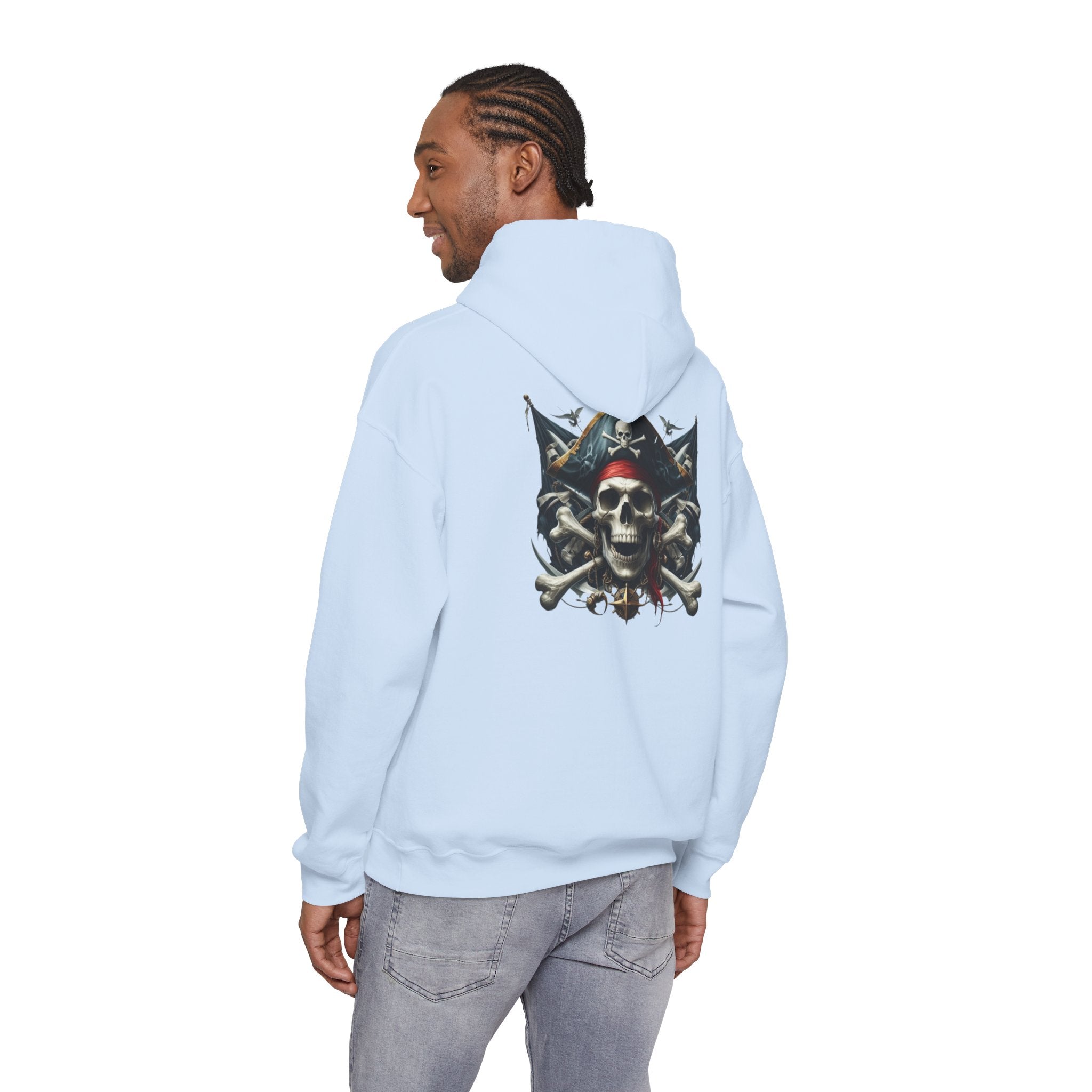Pirate Skull Anchor Hoodie  Nautical Skull & Crossbones Pullover