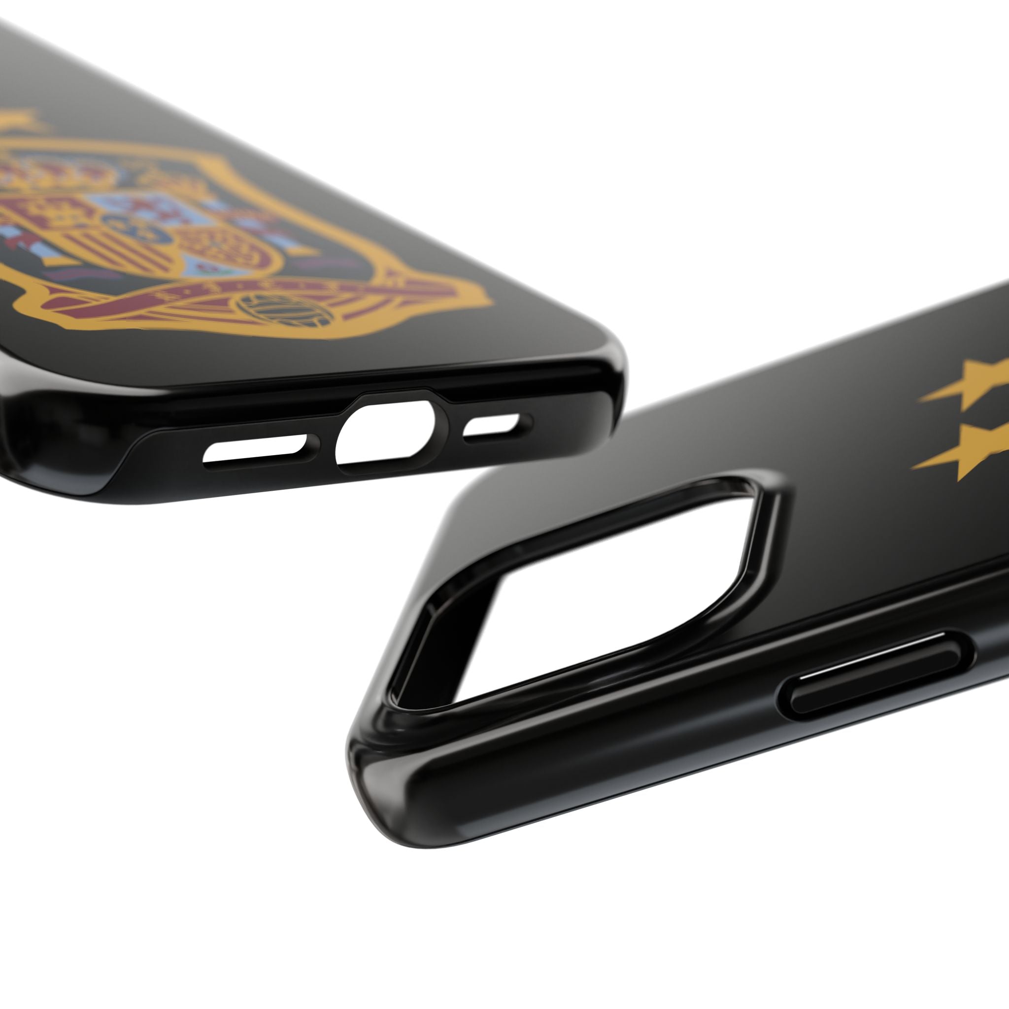 Spain Soccer Crest Tough Phone Case  Black Protective iPhone Case with Two Stars