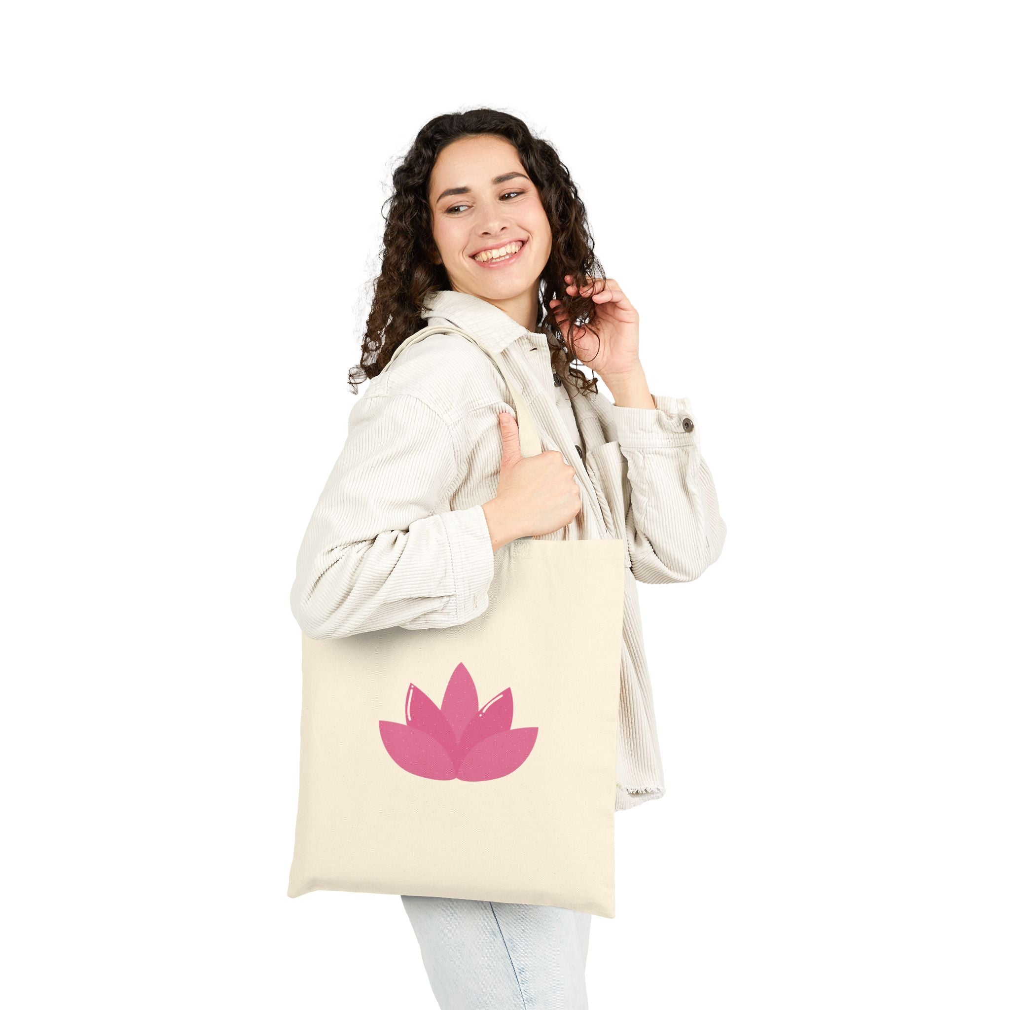 Yoga Lotus Tote Bag  Canvas Meditation Beach Grocery Tote