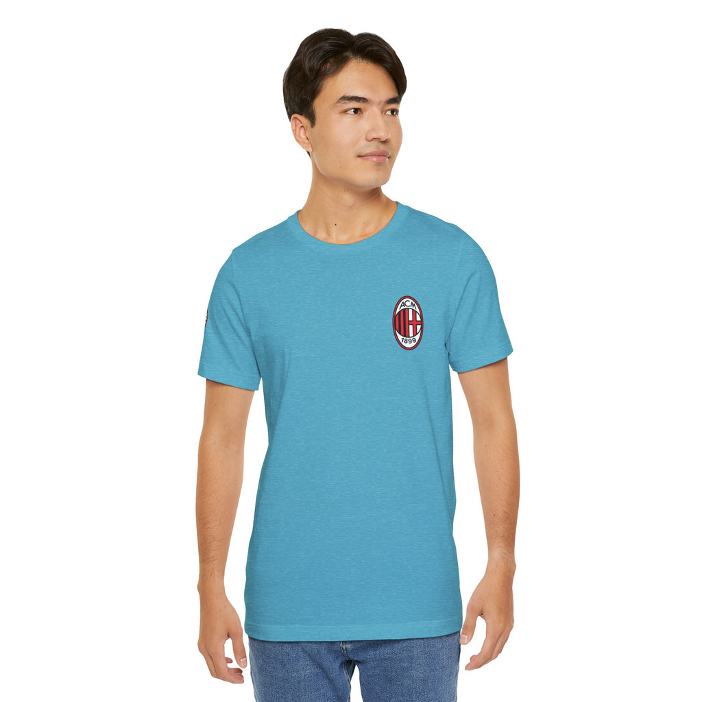 AC Milan Crest T-Shirt Minimal Soccer Tee with 'AC Milan' Back Print