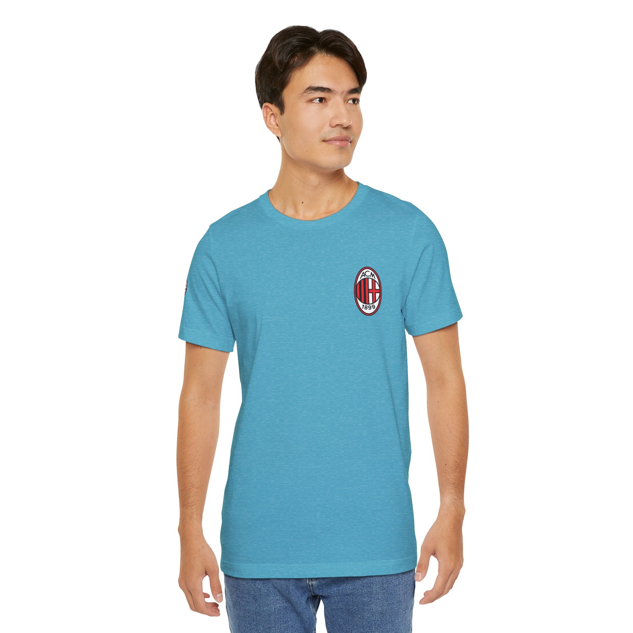 AC Milan Crest T-Shirt Minimal Soccer Tee with 'AC Milan' Back Print
