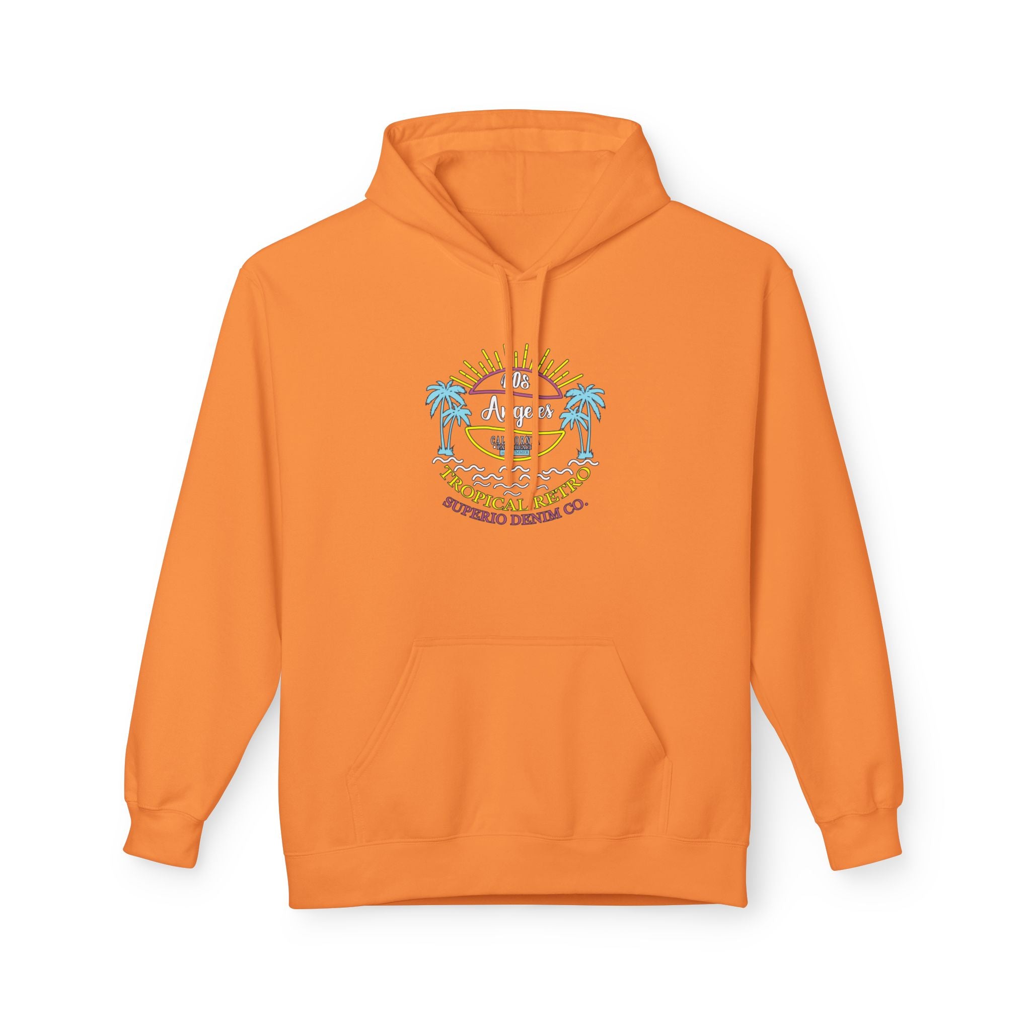 Surf Vibes Hoodie Coastal Palms & Sunset Graphic