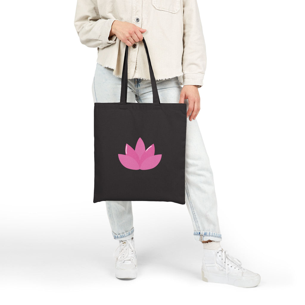 Yoga Lotus Tote Bag  Canvas Meditation Beach Grocery Tote