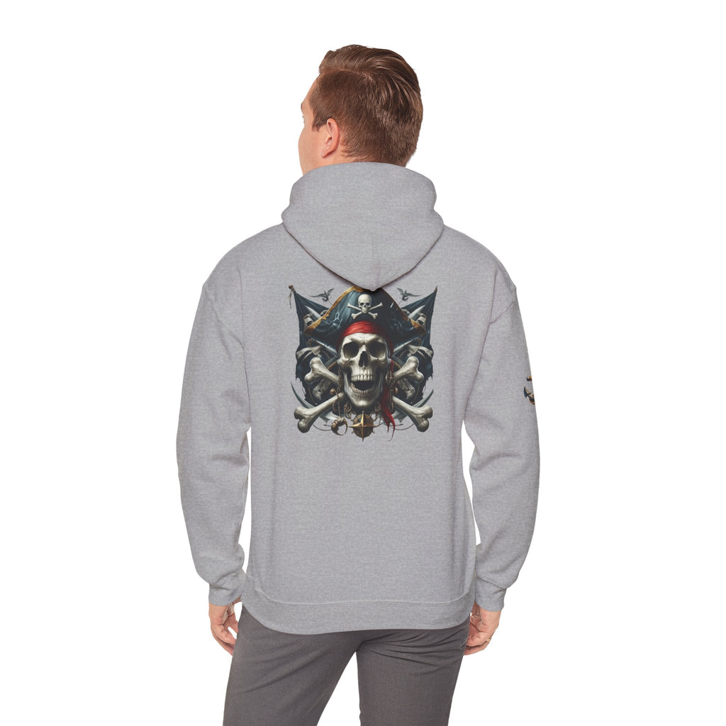 Pirate Skull Anchor Hoodie  Nautical Skull & Crossbones Pullover