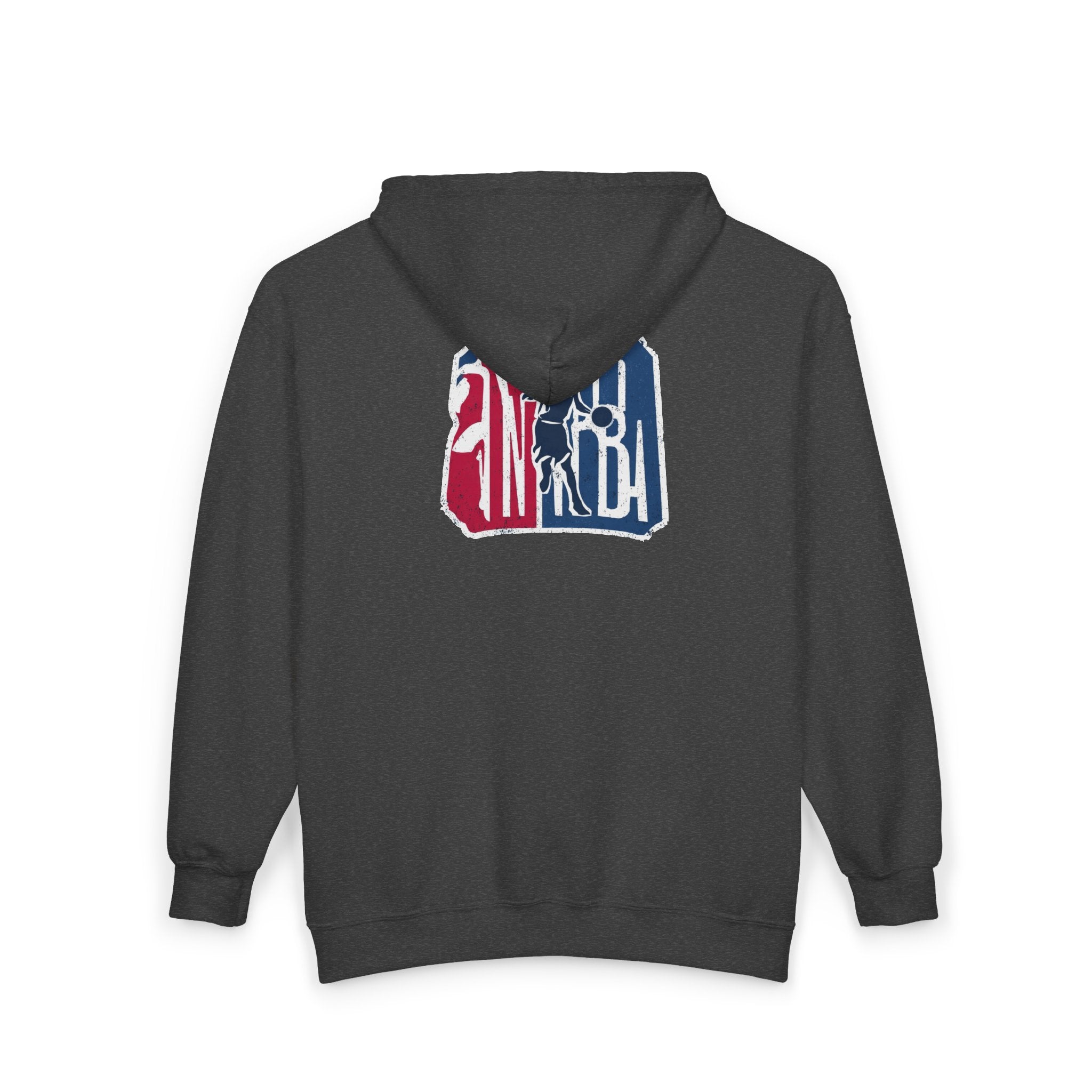 Distressed NBA Logo Hoodie | Full Zip Hooded Sweatshirt