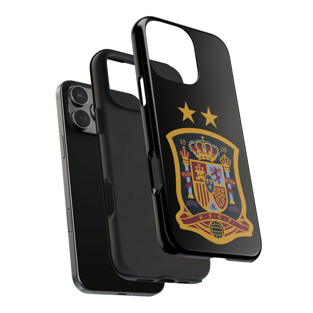 Spain Soccer Crest Tough Phone Case  Black Protective iPhone Case with Two Stars