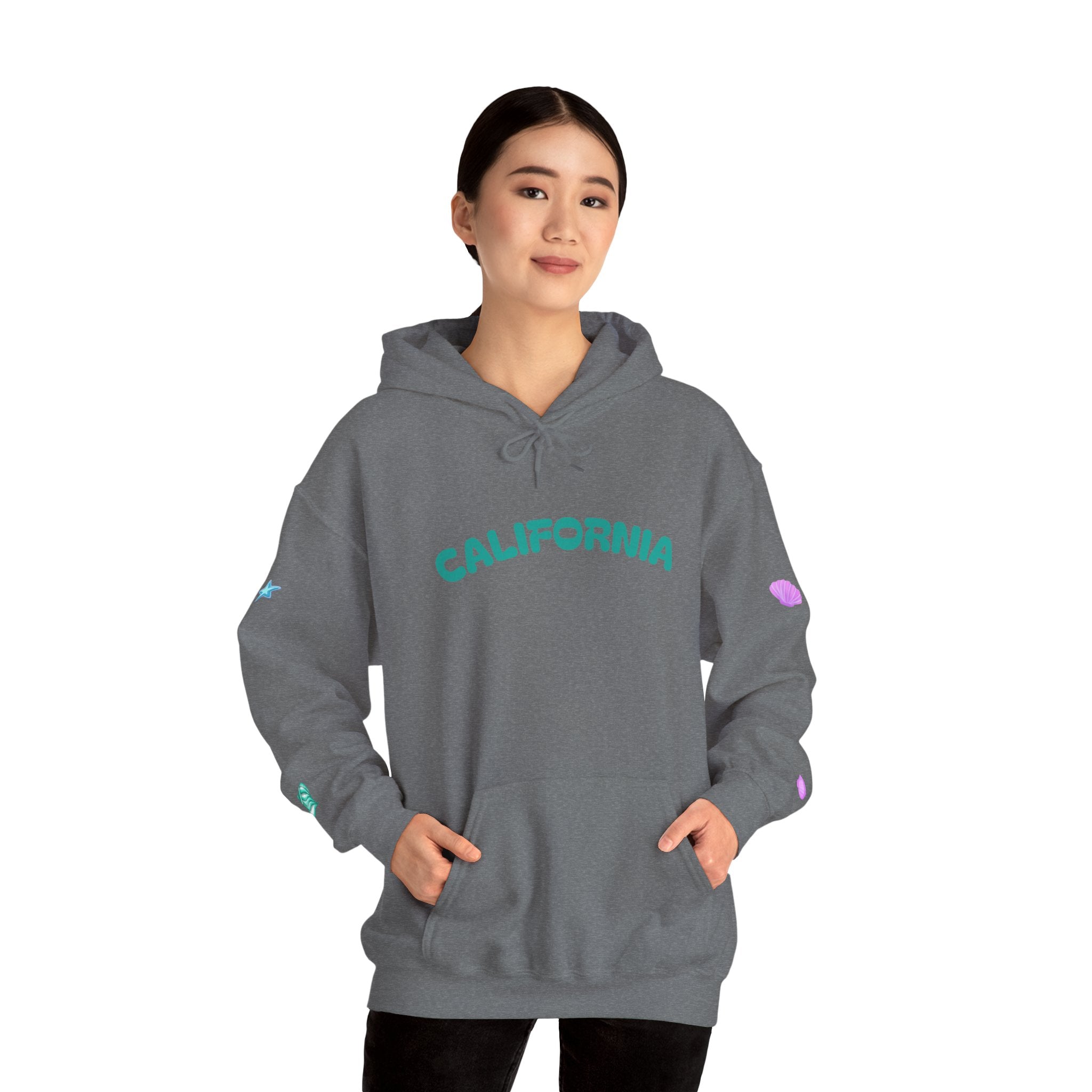 California Palm Tree Hoodie | Beach Island Graphic, Sleeve Icons