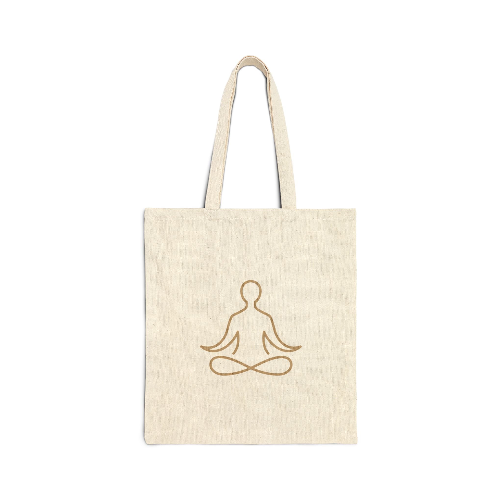 Yoga Lotus Tote Bag  Cotton Canvas Meditation Tote