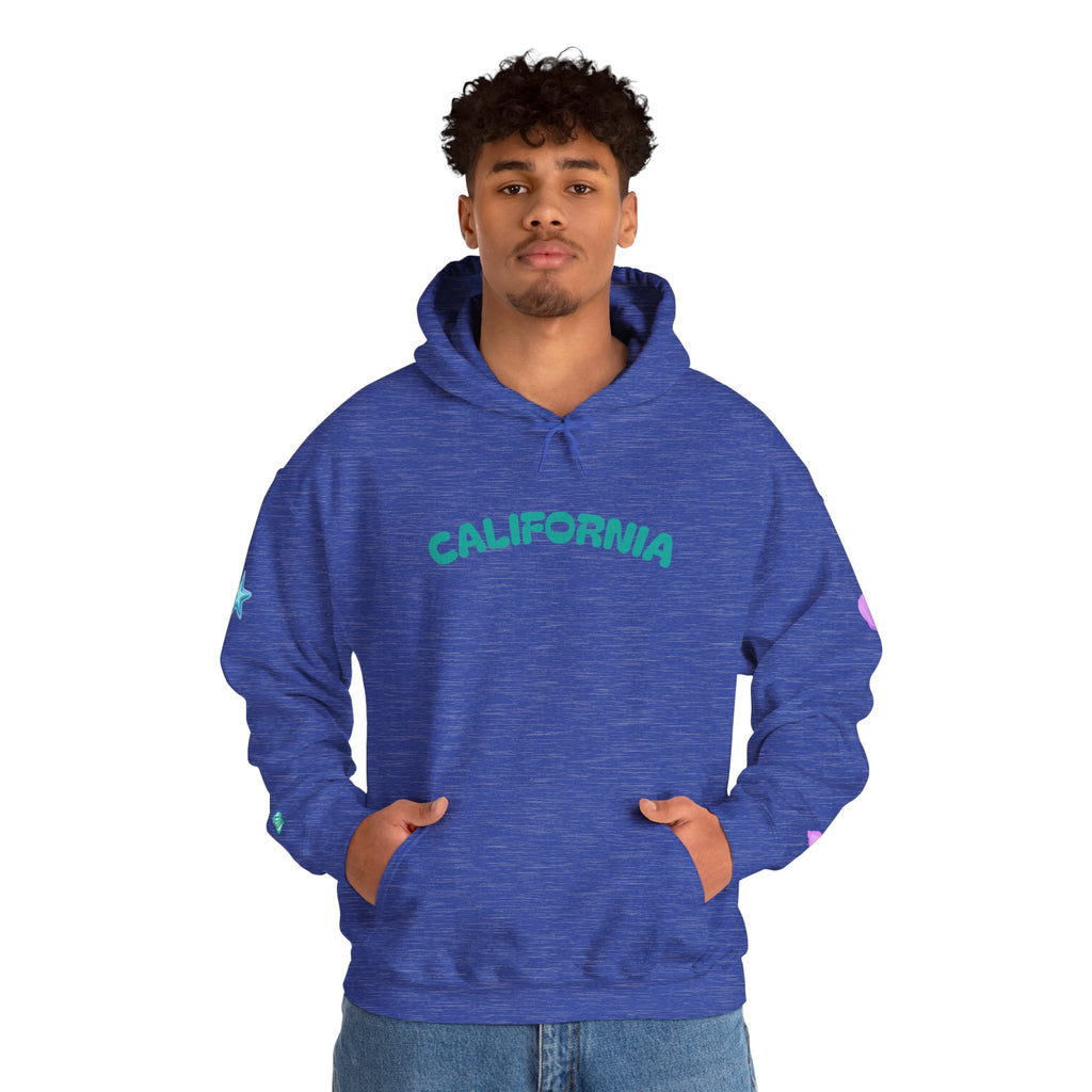 California Palm Tree Hoodie | Beach Island Graphic, Sleeve Icons