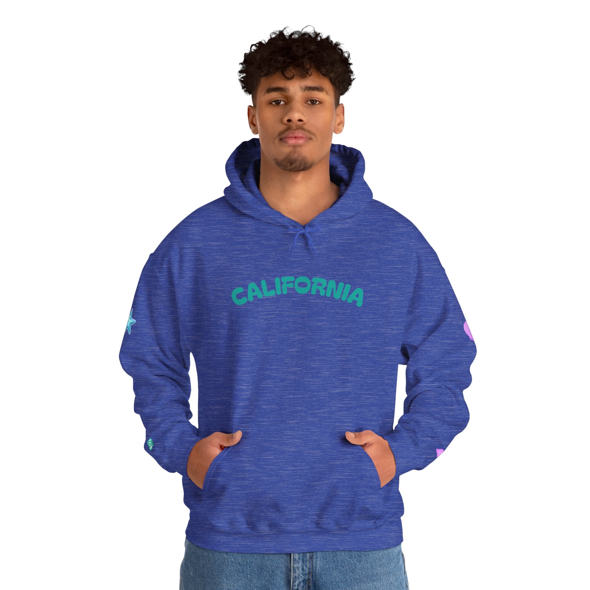 California Palm Tree Hoodie | Beach Island Graphic, Sleeve Icons