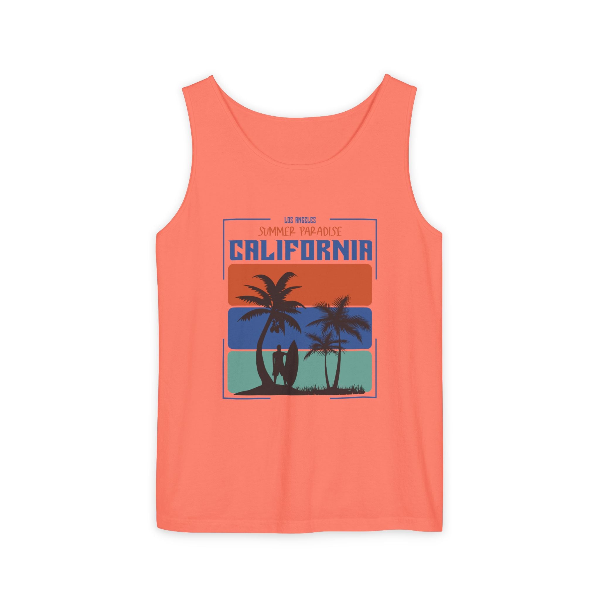 California Palm Sunset Tank Top Vintage Beach Graphic
