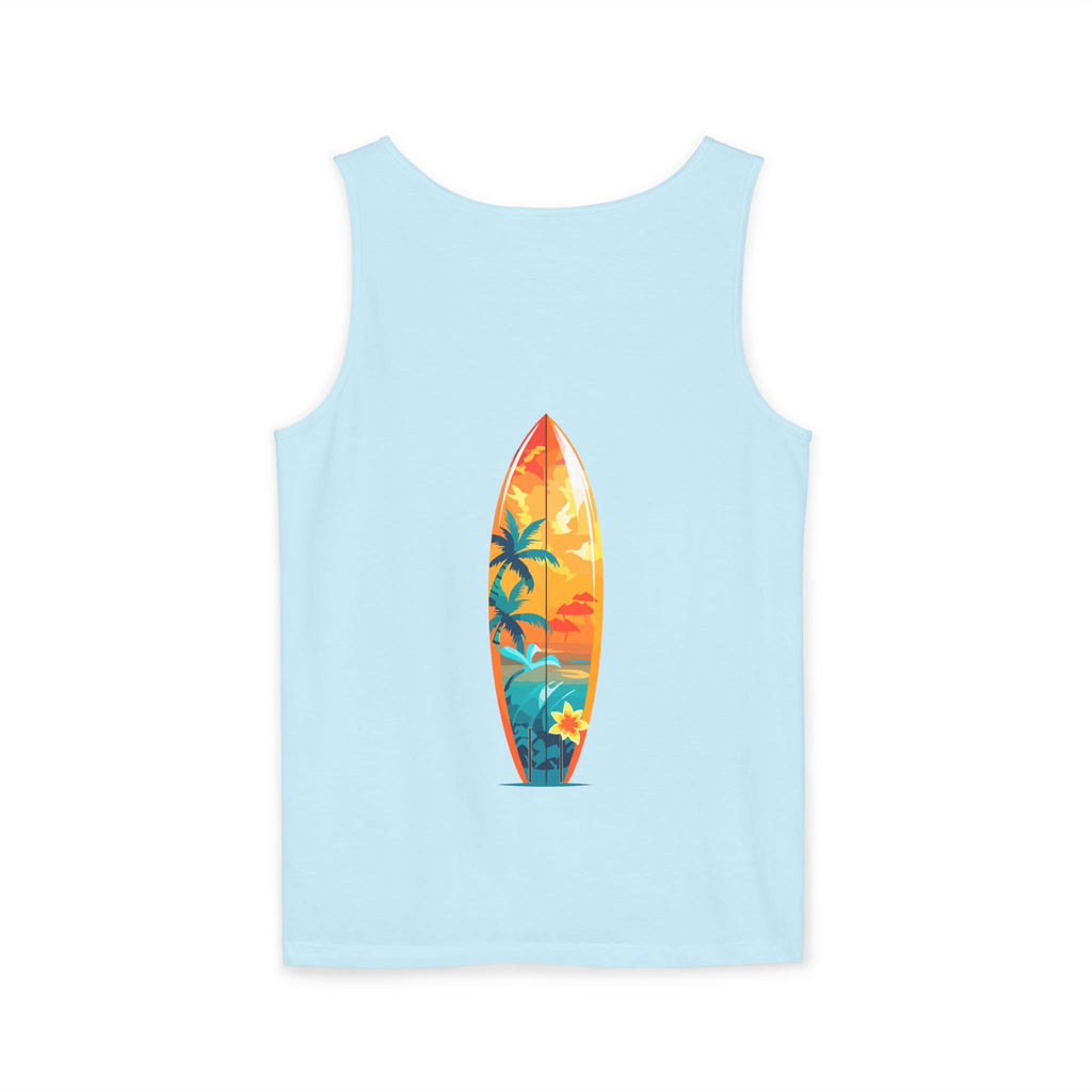 California Paradise Palm Tank Top Retro Beach Sunset Graphic