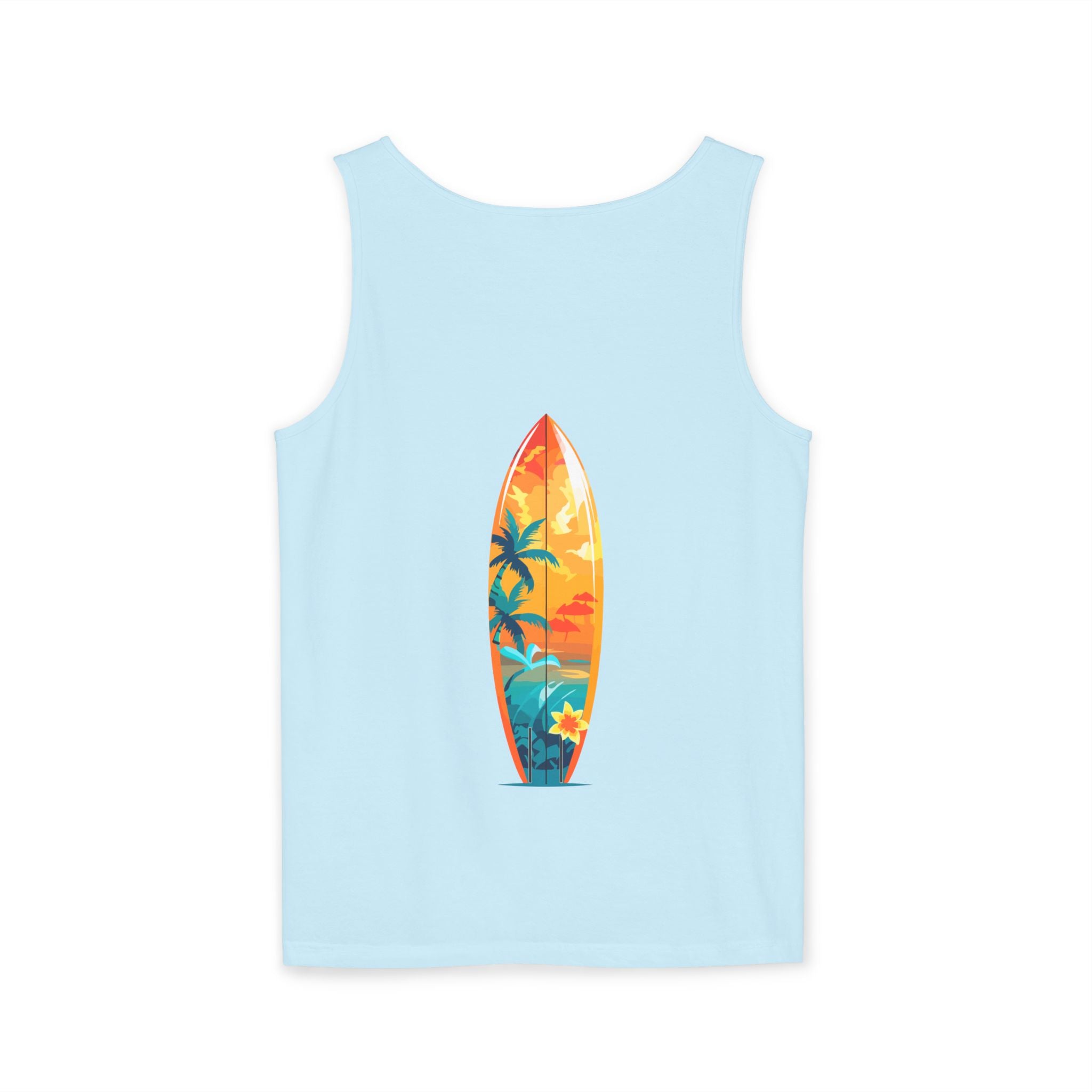California Paradise Palm Tank Top Retro Beach Sunset Graphic