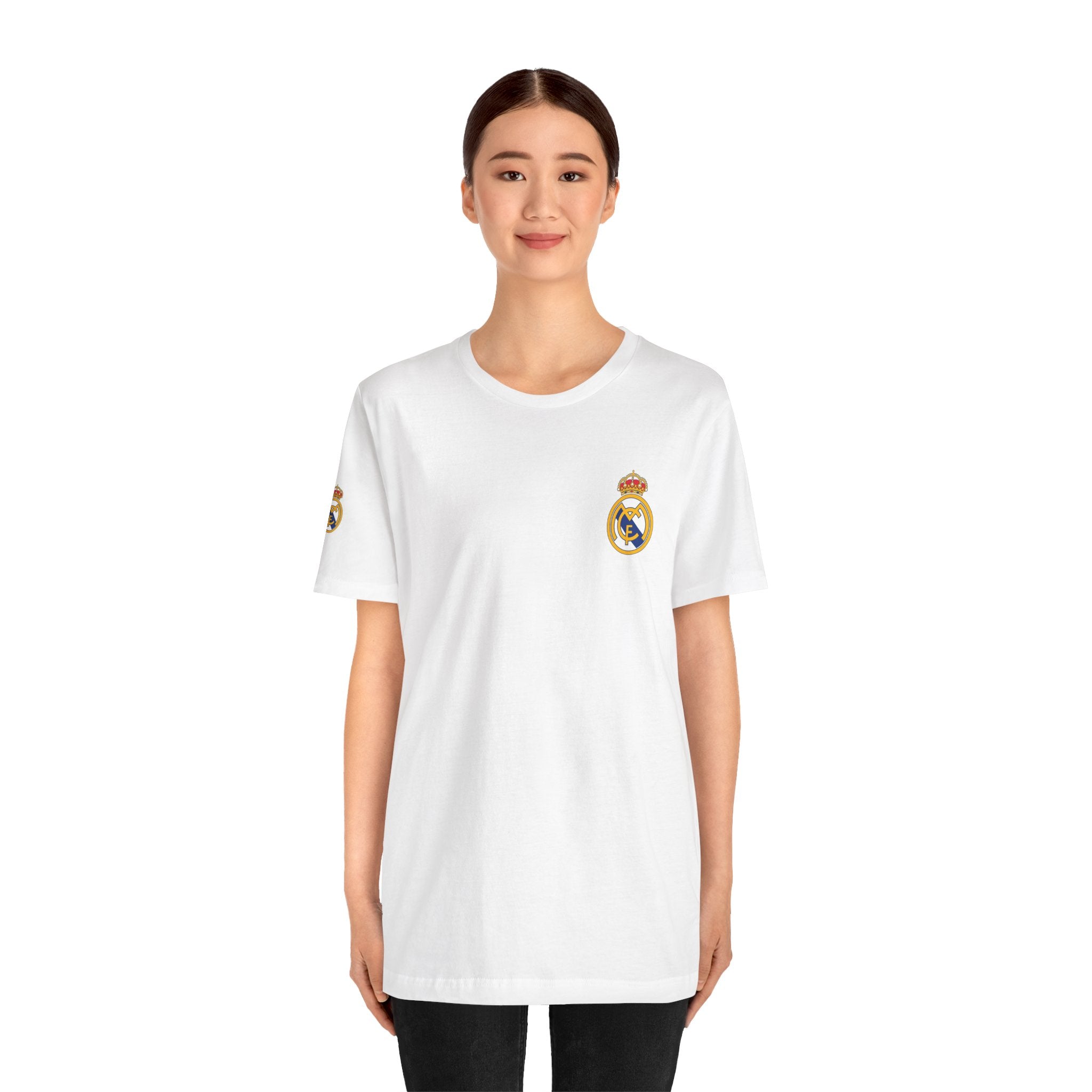 Real Madrid Crest Tee  White Short Sleeve Soccer Shirt