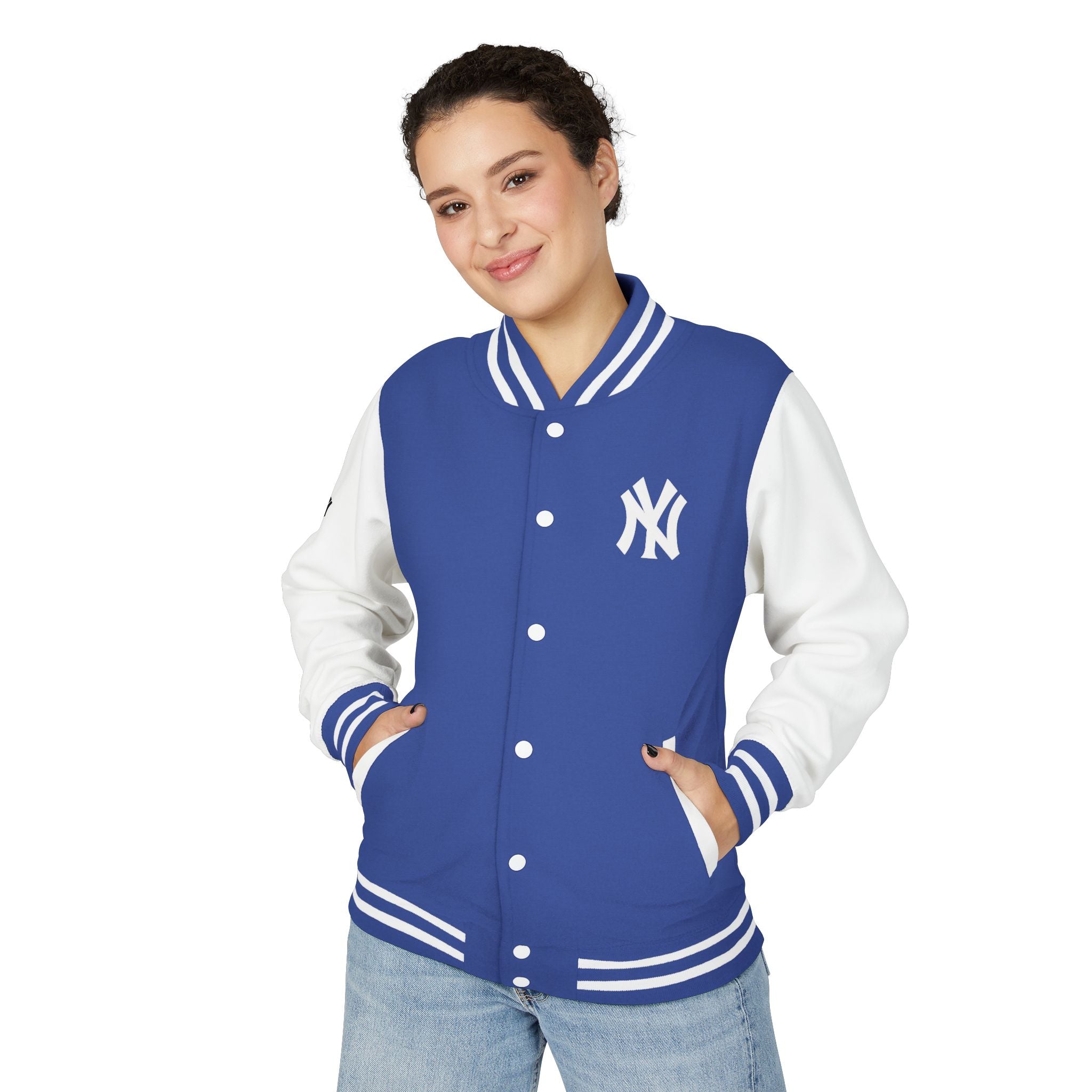 New York Letterman Jacket Varsity Style Red & White Baseball Jacket