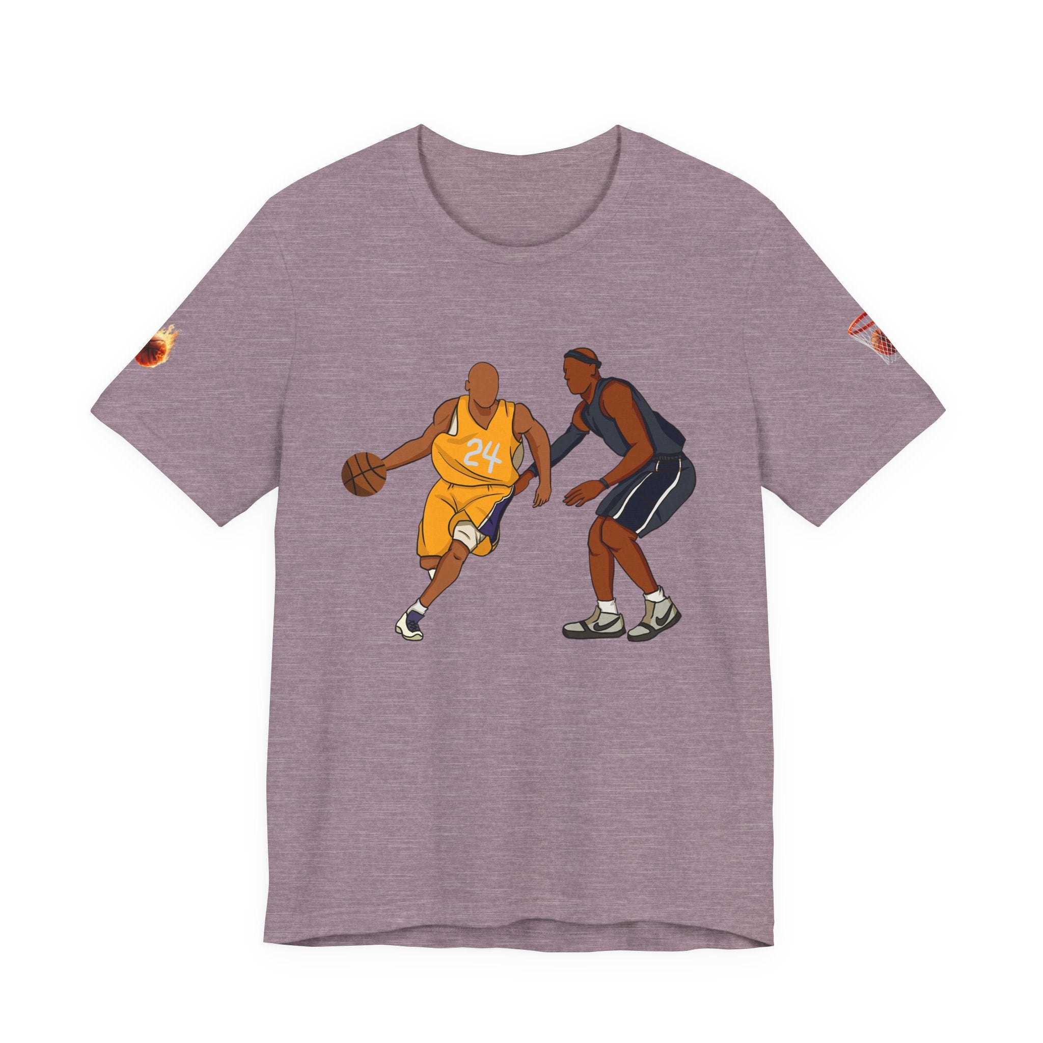 Basketball Players Tee Dribble Defender Court Illustration