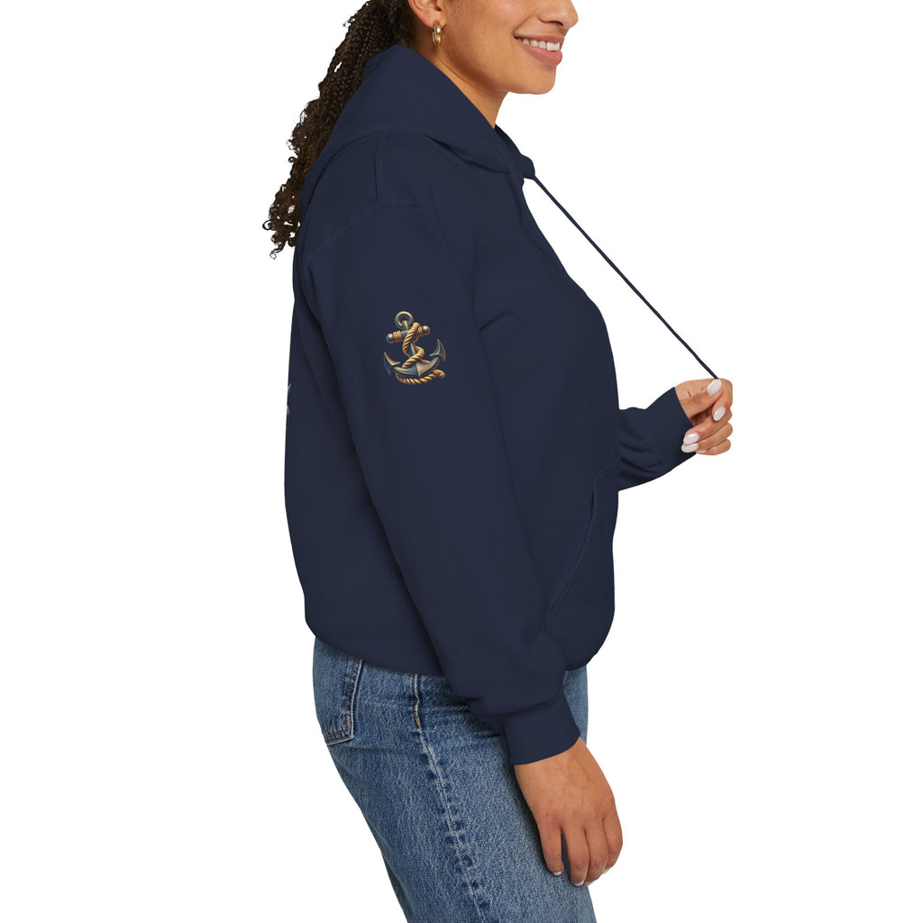 Pirate Skull Anchor Hoodie  Nautical Skull & Crossbones Pullover