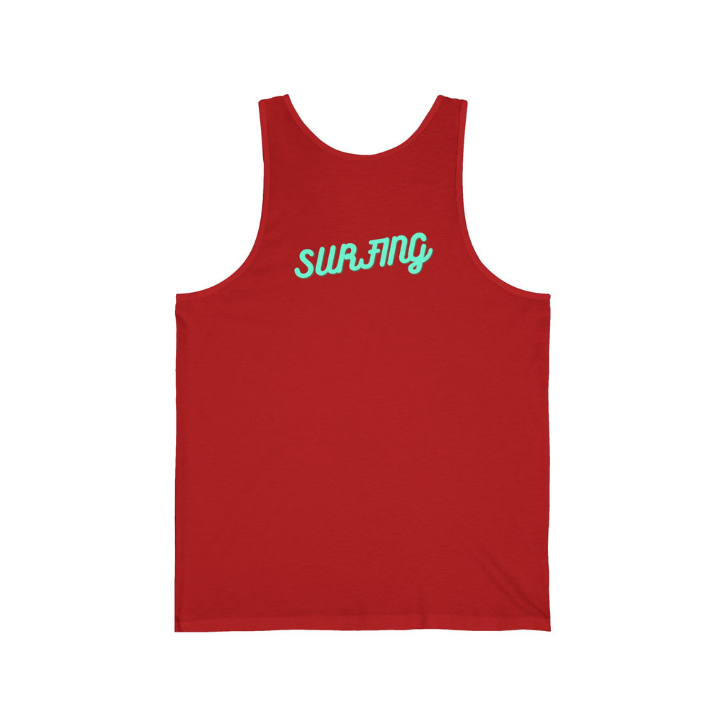 Surfboard Graphic Tank Top Tropical Sunset Surfing Design